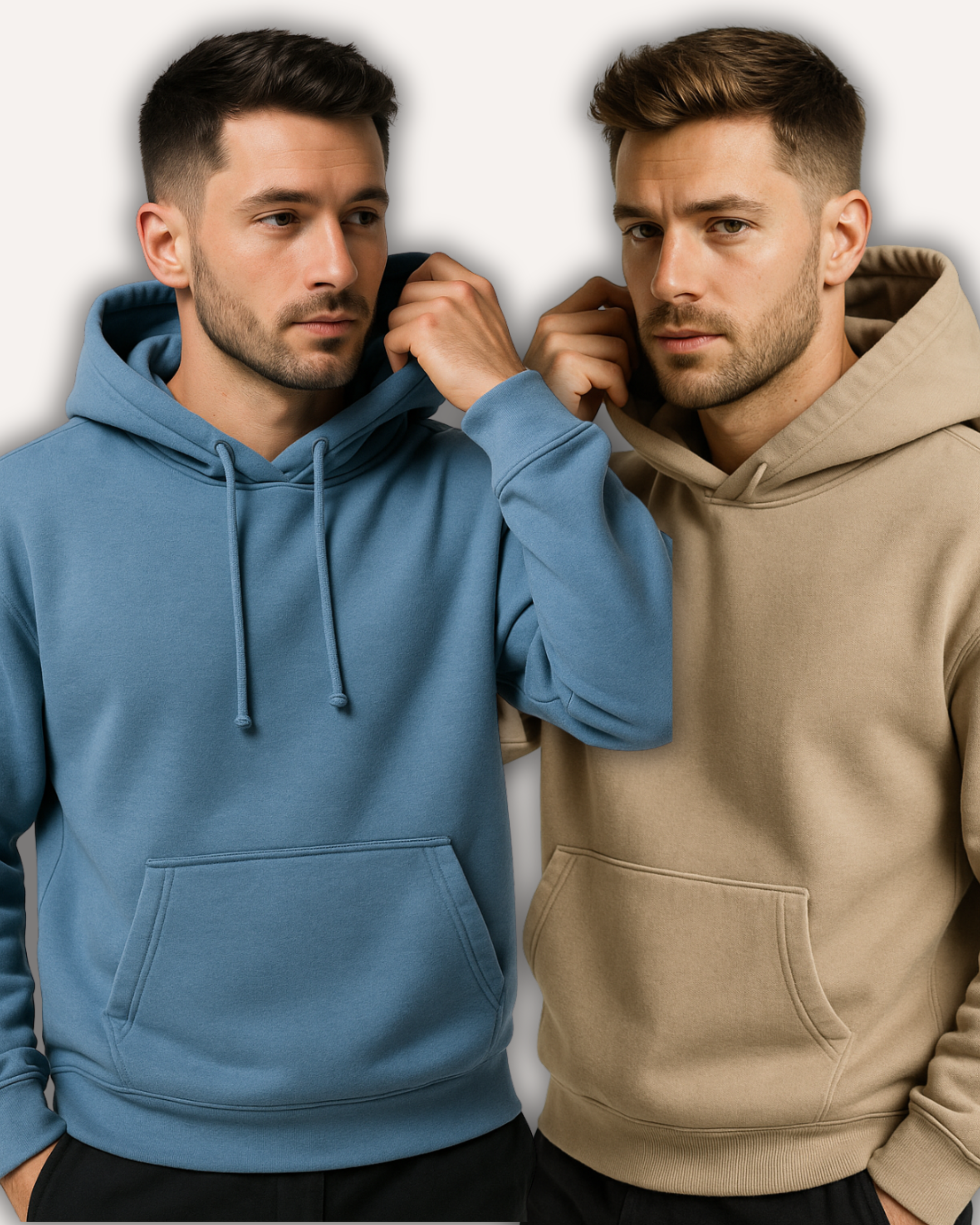 Pack of 2 Basic Blue & Beige Hoodies