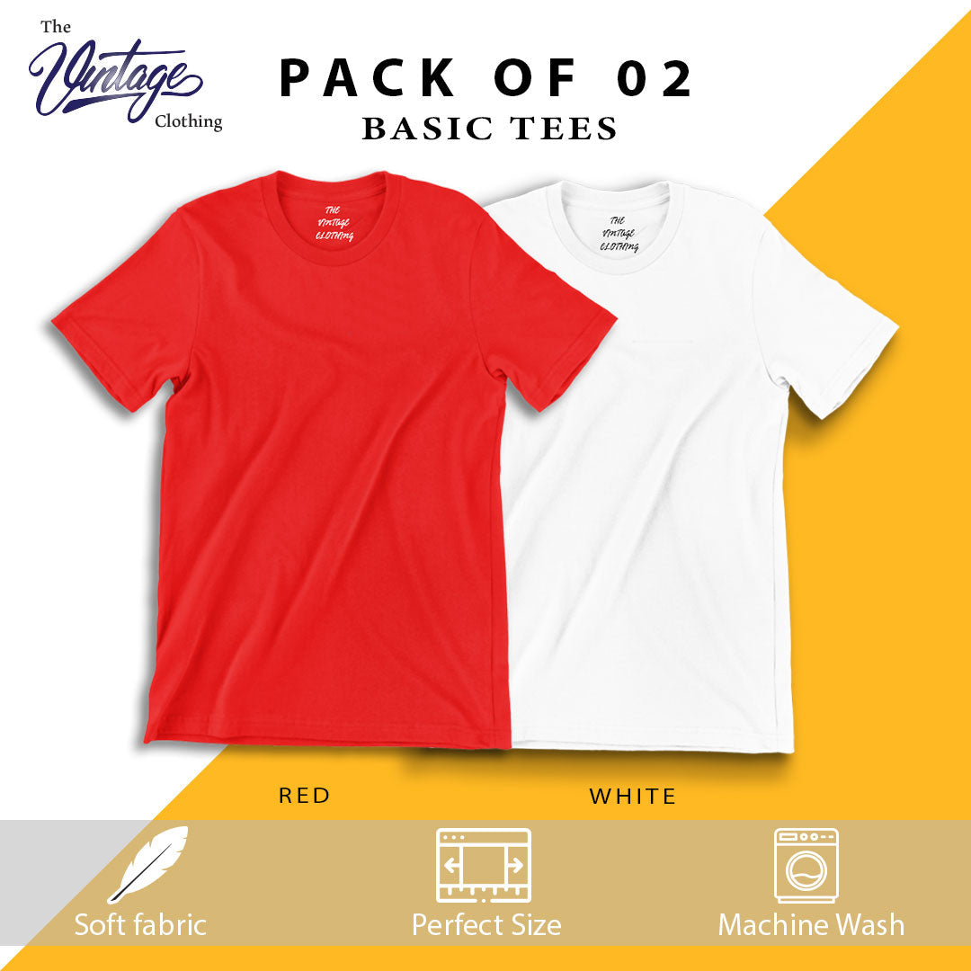 Pack of 2 plain Half sleeves T-Shirts