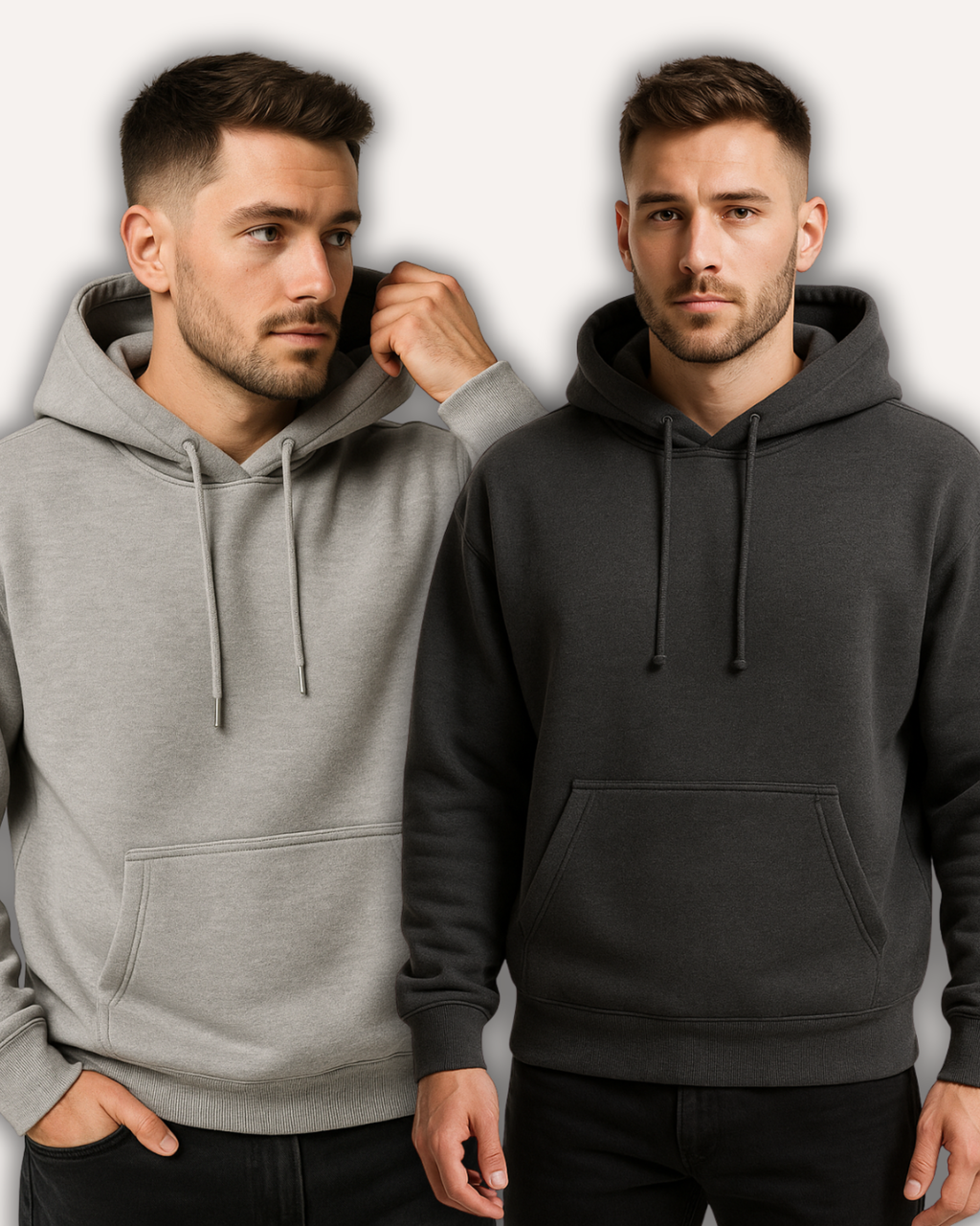 Pack of 2 Basic Grey & Charcoal Hoodies