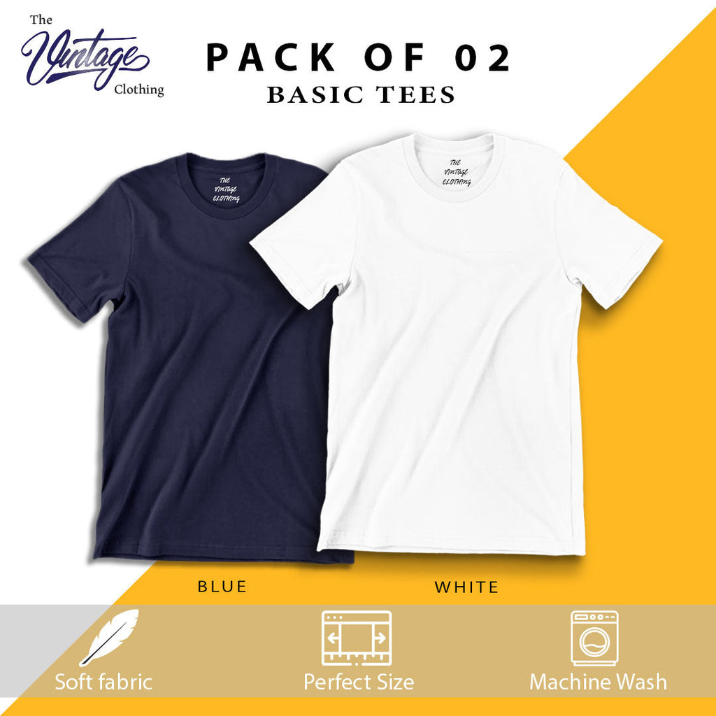 Pack of 2 plain Half sleeves T-Shirts