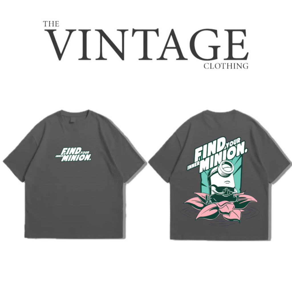 Find a Minion Oversized Dropshoulder Tee - DTF Printed Tshirt for Men and Women