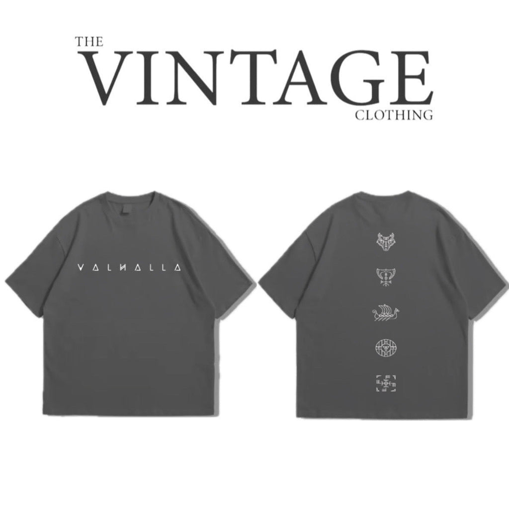 Valhalla Oversized Dropshoulder Tee - DTF Printed Tshirt for Men and Women