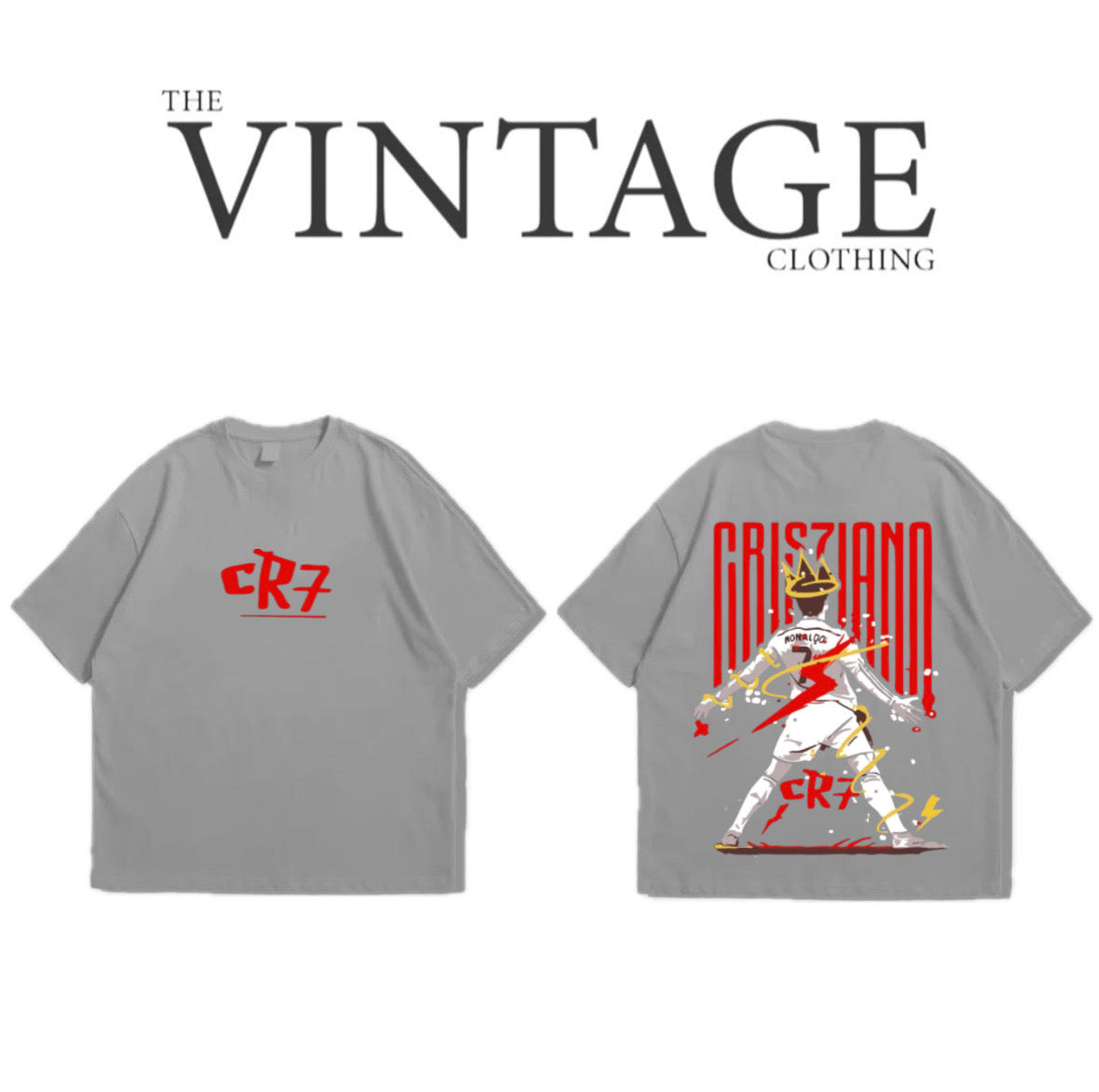 CR7 Oversized Dropshoulder Tee - DTF Printed Tshirt for Men and Women