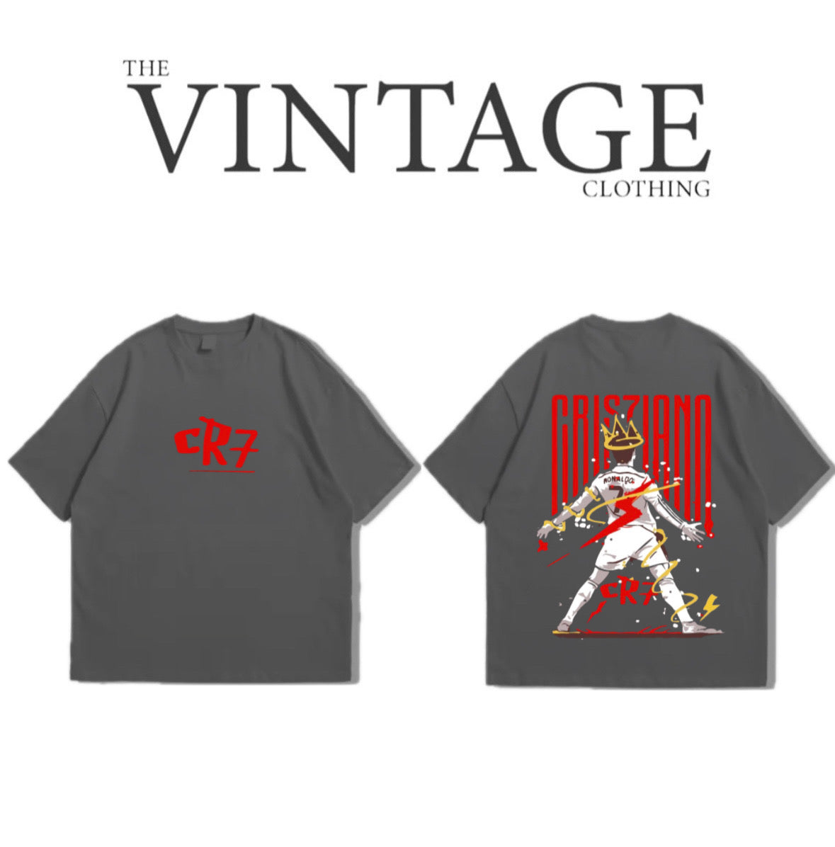 CR7 Oversized Dropshoulder Tee - DTF Printed Tshirt for Men and Women