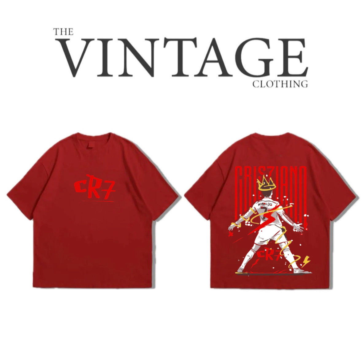 CR7 Oversized Dropshoulder Tee - DTF Printed Tshirt for Men and Women