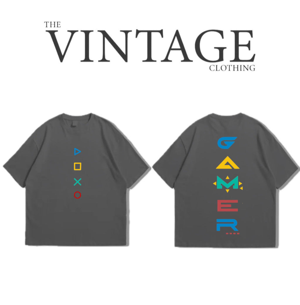 Gamer Oversized Dropshoulder Tee - DTF Printed Tshirt for Men and Women