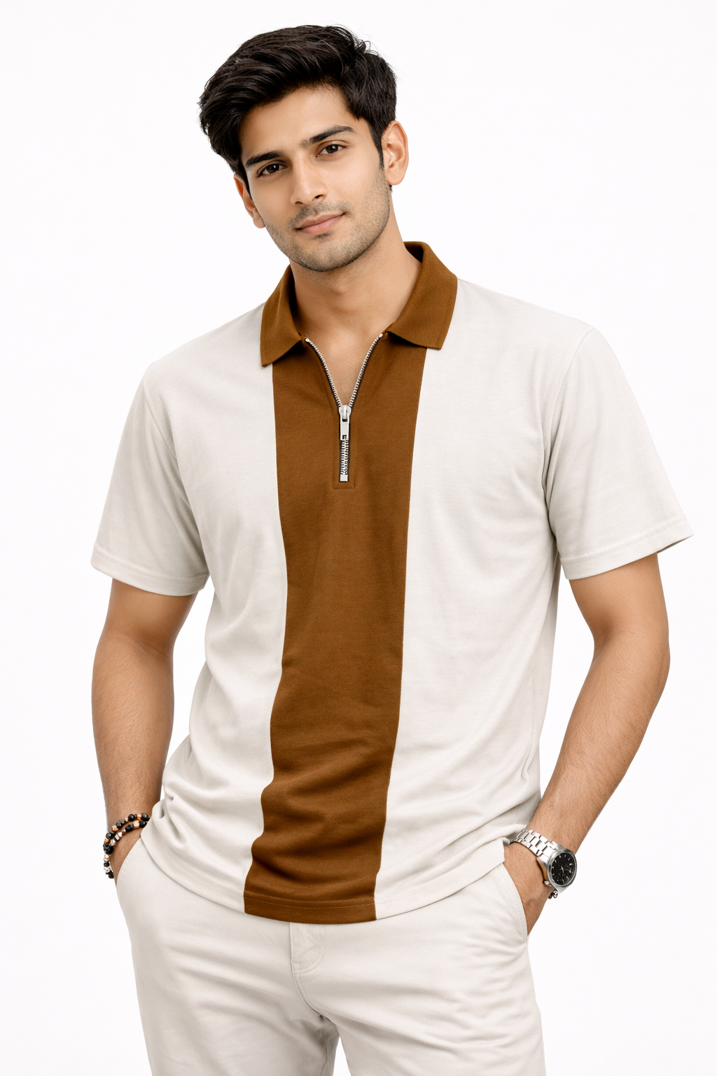 Pack of 2 Panel Zip Polo