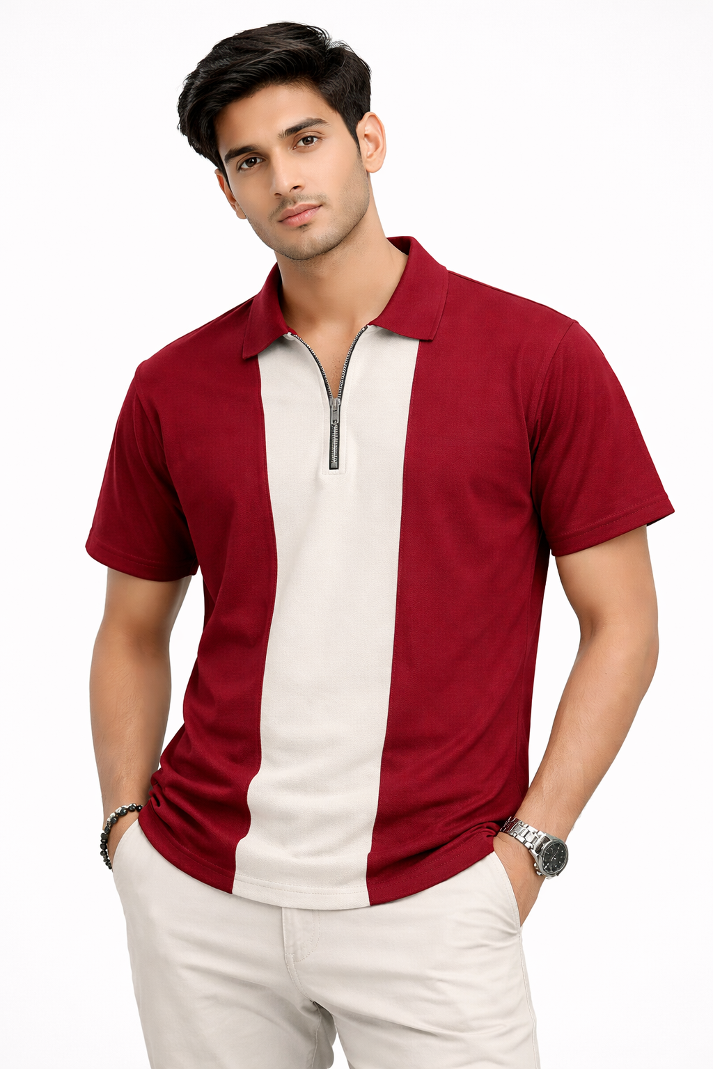 Pack of 2 Panel Zip Polo