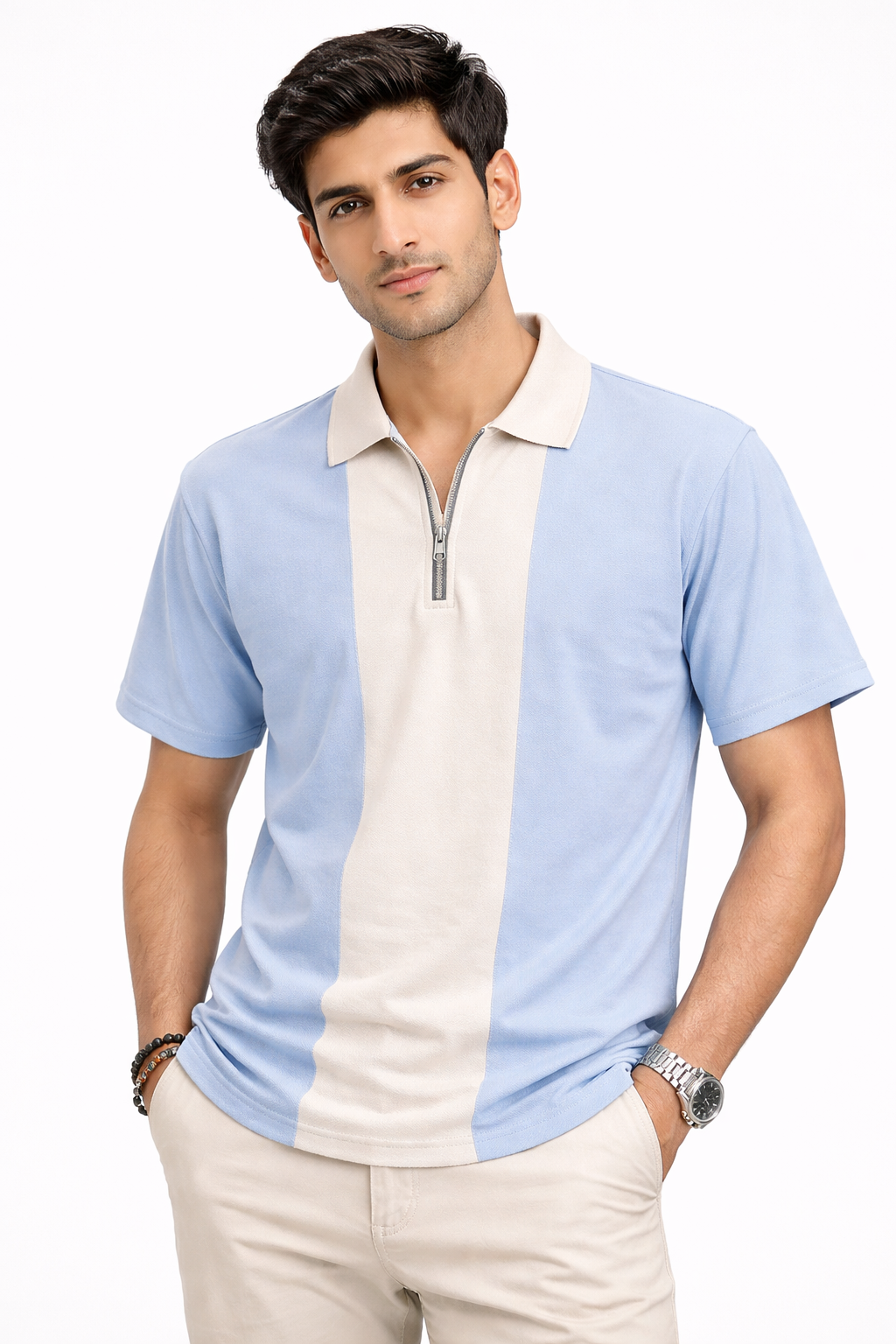 Pack of 2 Panel Zip Polo