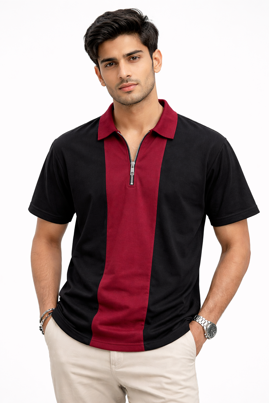 Pack of 2 Panel Zip Polo