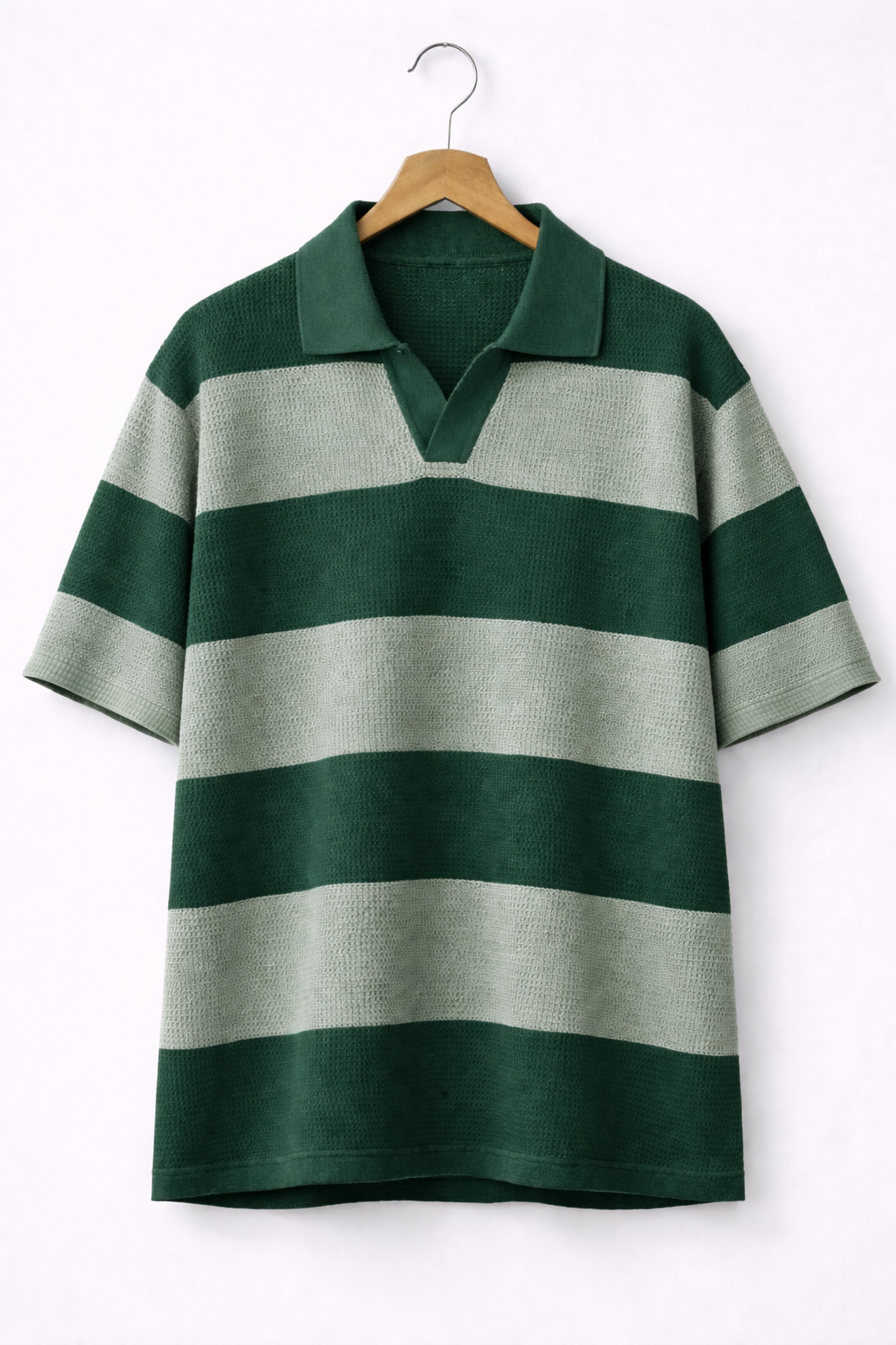 Pack of 2 Waffle Knit Textured Stripe Polos