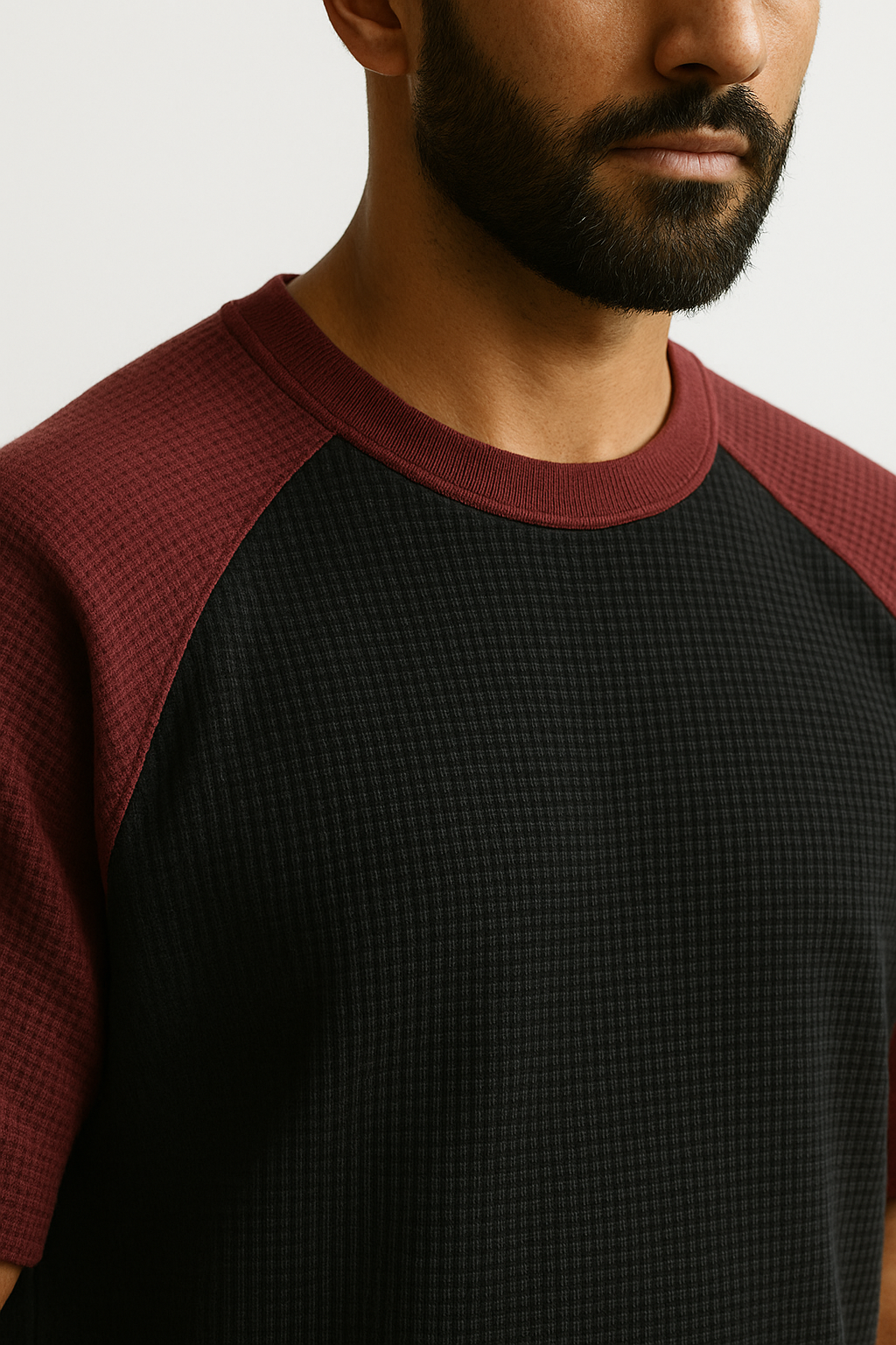 Pack of 2 - Oversized Raglan Waffle Knit T-Shirt