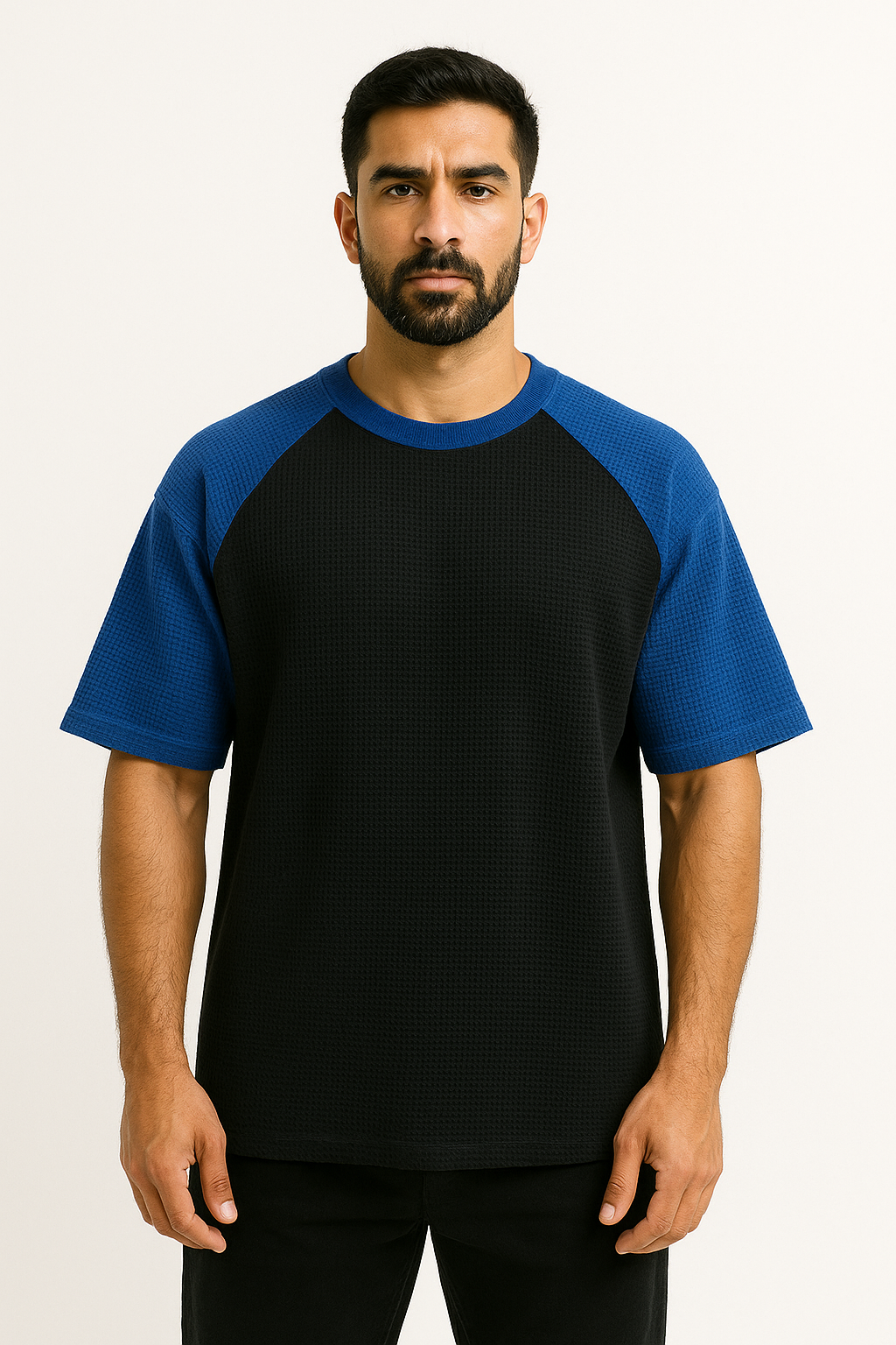 Pack of 2 - Oversized Raglan Waffle Knit T-Shirts