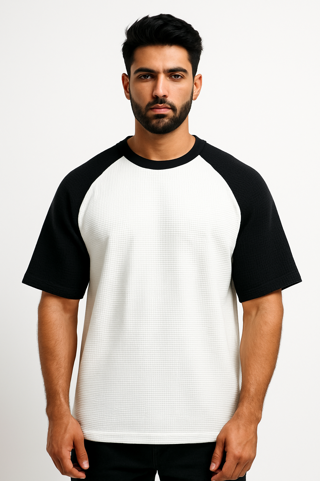 Pack of 2 - Oversized Raglan Waffle Knit T-Shirts