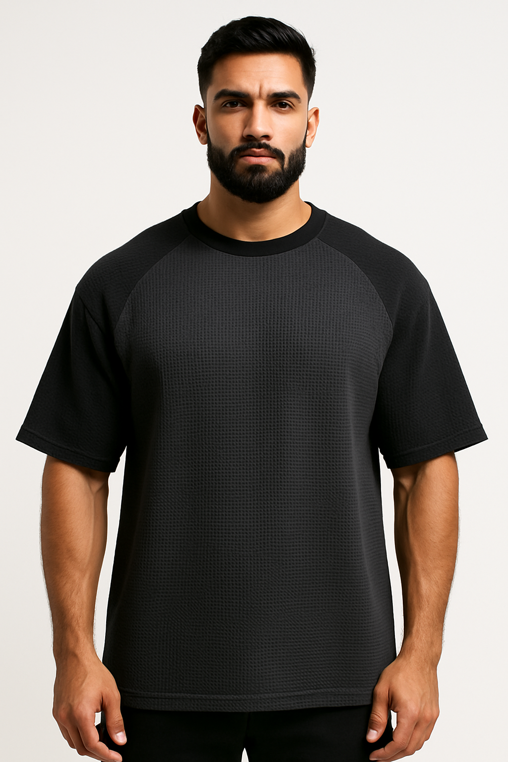 Pack of 2 - Oversized Raglan Waffle Knit T-Shirt