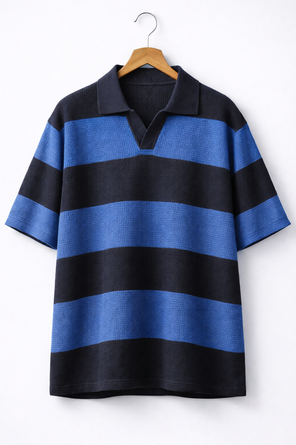 Pack of 2 Waffle Knit Textured Stripe Polos