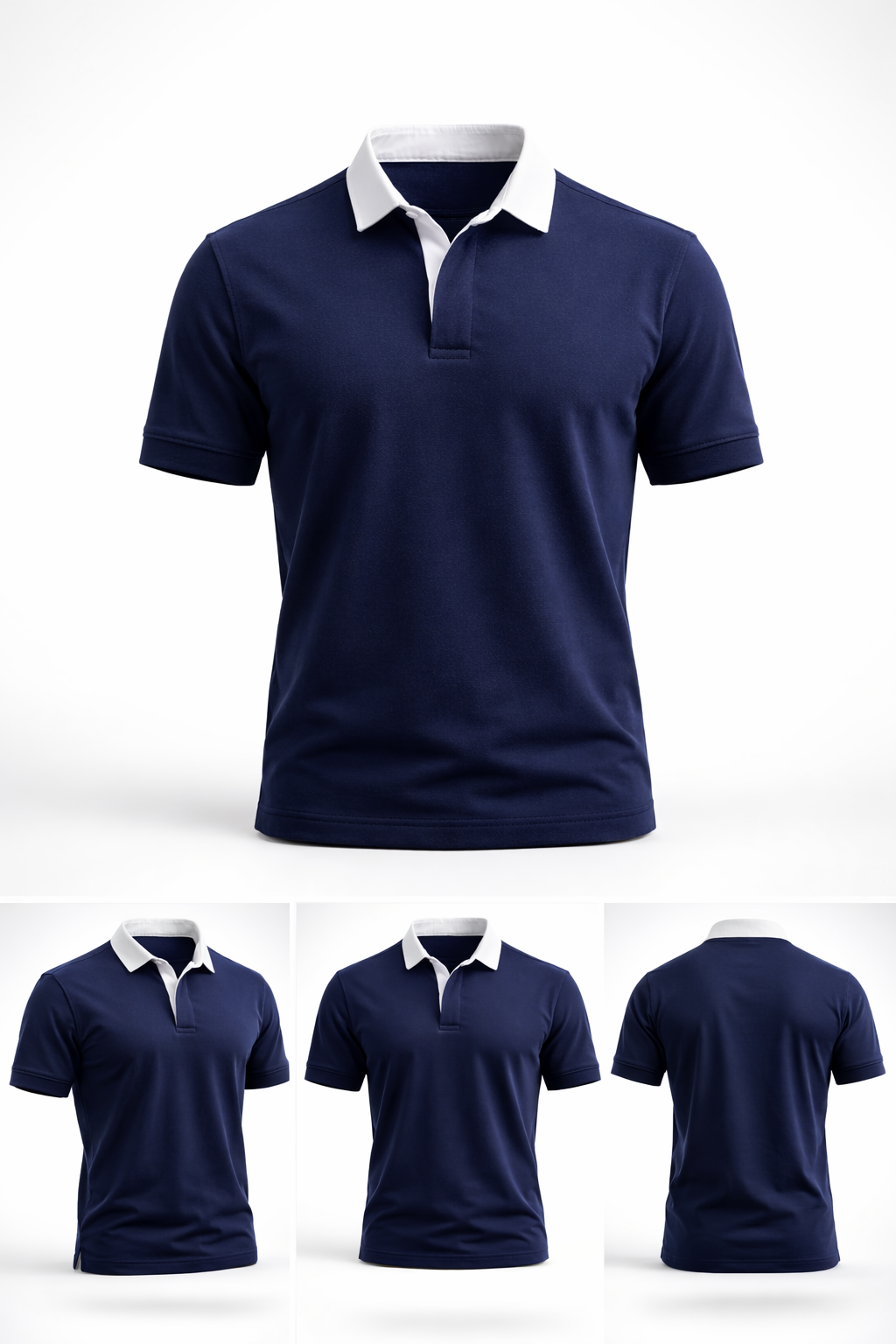 Pack of 2 Two Tone Johnny Collar Polos
