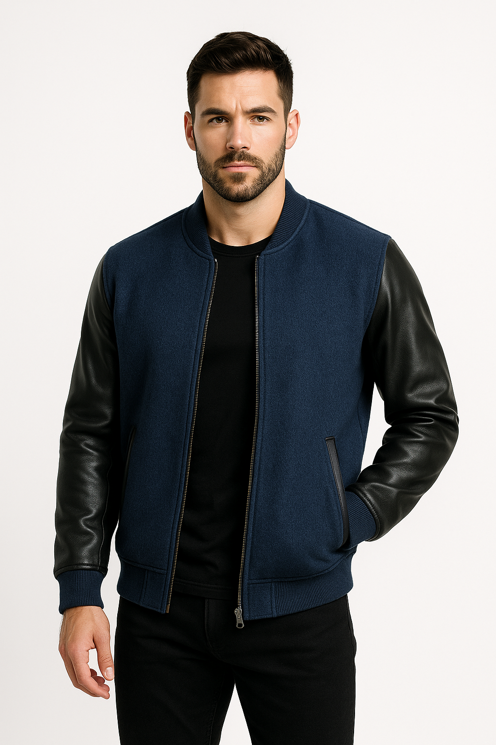 Men’s Bomber Jacket - Navy Blue