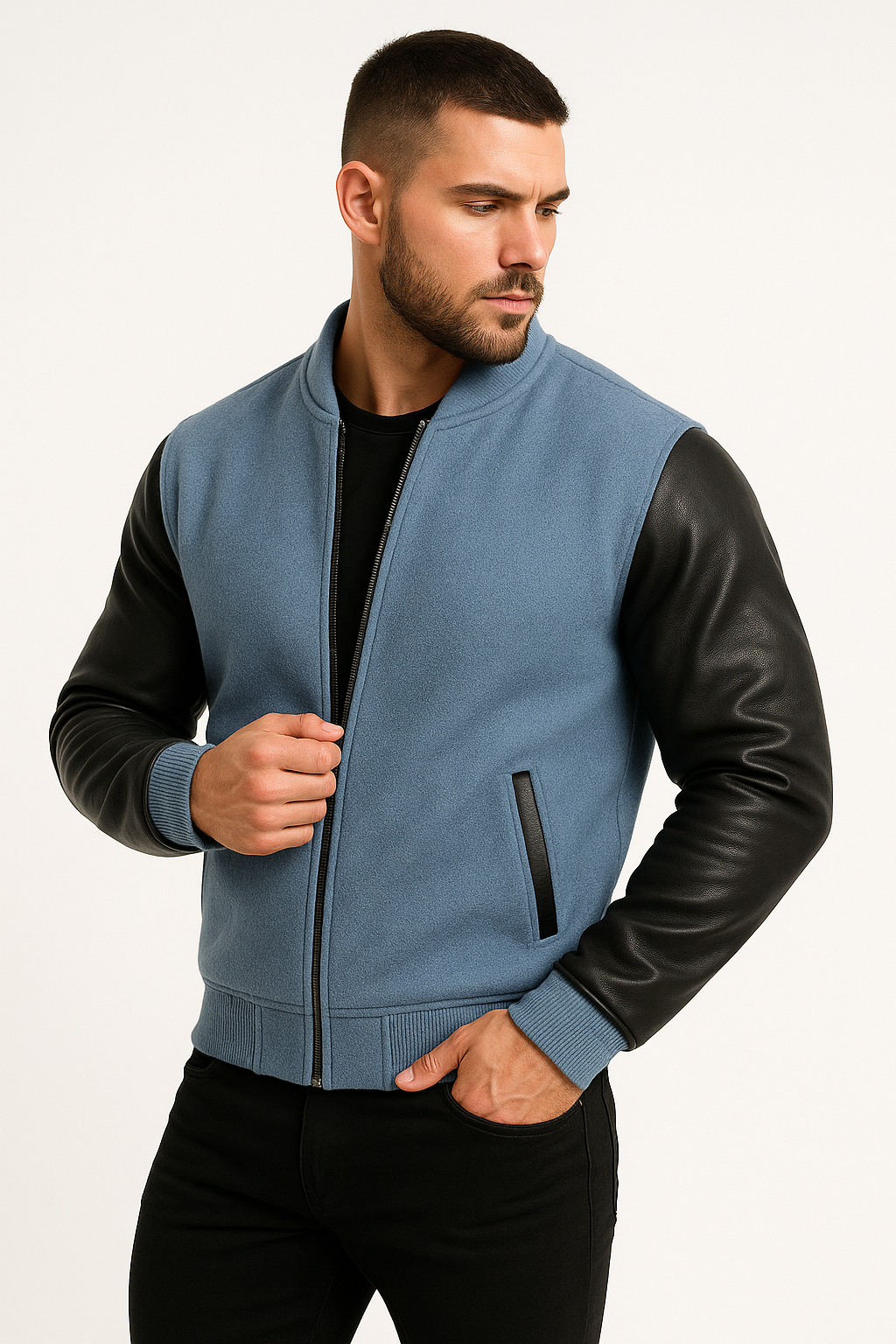 Men’s Bomber Jacket - Sky Blue