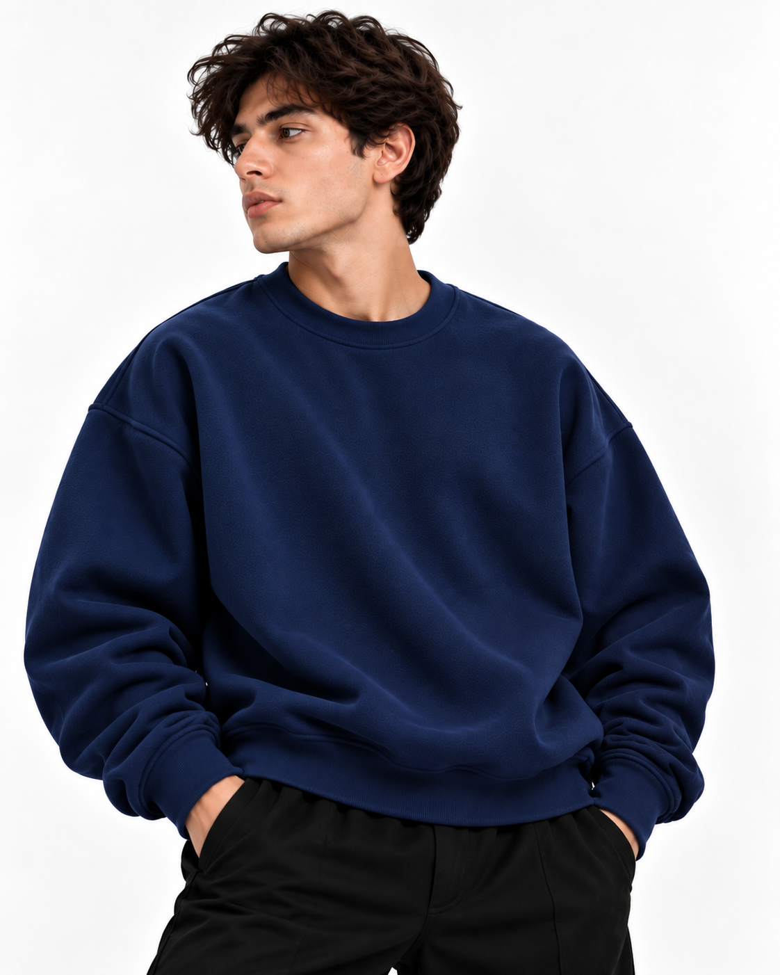 Navy Blue - Premium Oversized Men’s Sweatshirt