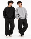 Pack of 2 Basic Black & Grey Premium Men’s Oversized Sweatshirt