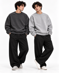 Pack of 2 Basic Charcoal & Grey Premium Oversized Men’s Sweatshirt