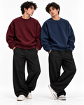 Pack of 2 Basic Maroon & Blue Premium Men’s Oversized Sweatshirt