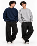 Pack of 2 Basic Blue & Grey Premium Men’s Oversized Sweatshirt
