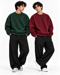 Pack of 2 Basic Maroon & Green Premium Men’s Oversized Sweatshirt