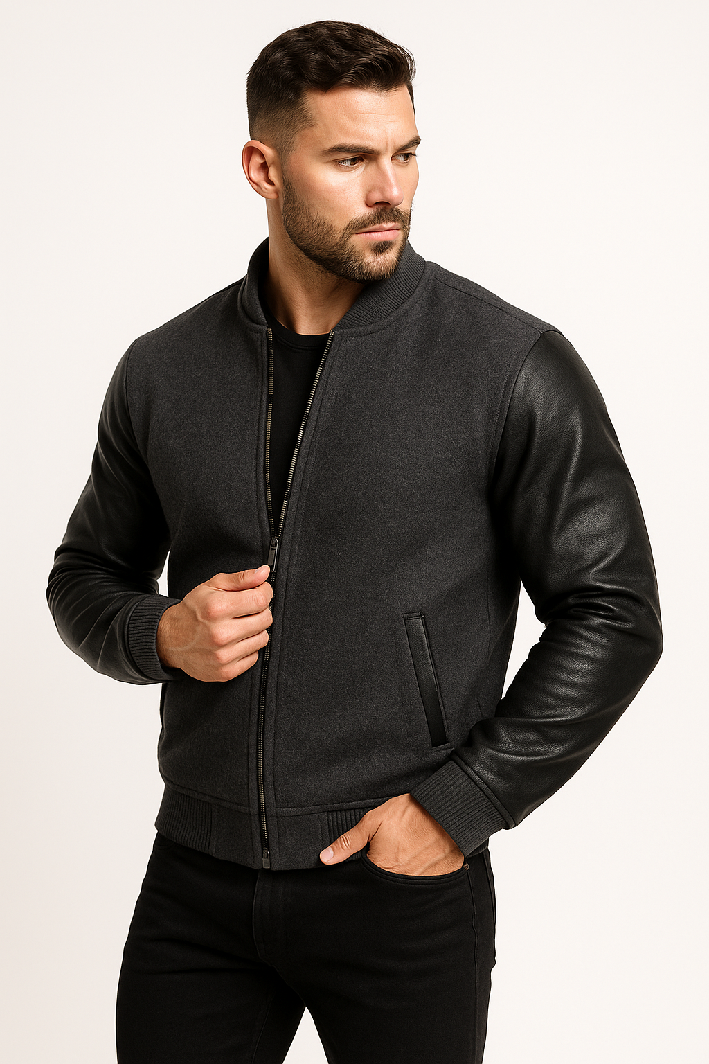 Men’s Bomber Jacket - Charcoal