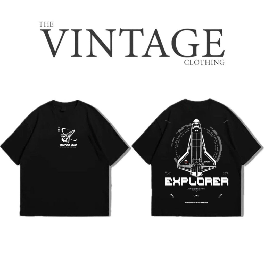 Explorer Oversized Dropshoulder Tee - DTF Printed Tshirt for Men and Women