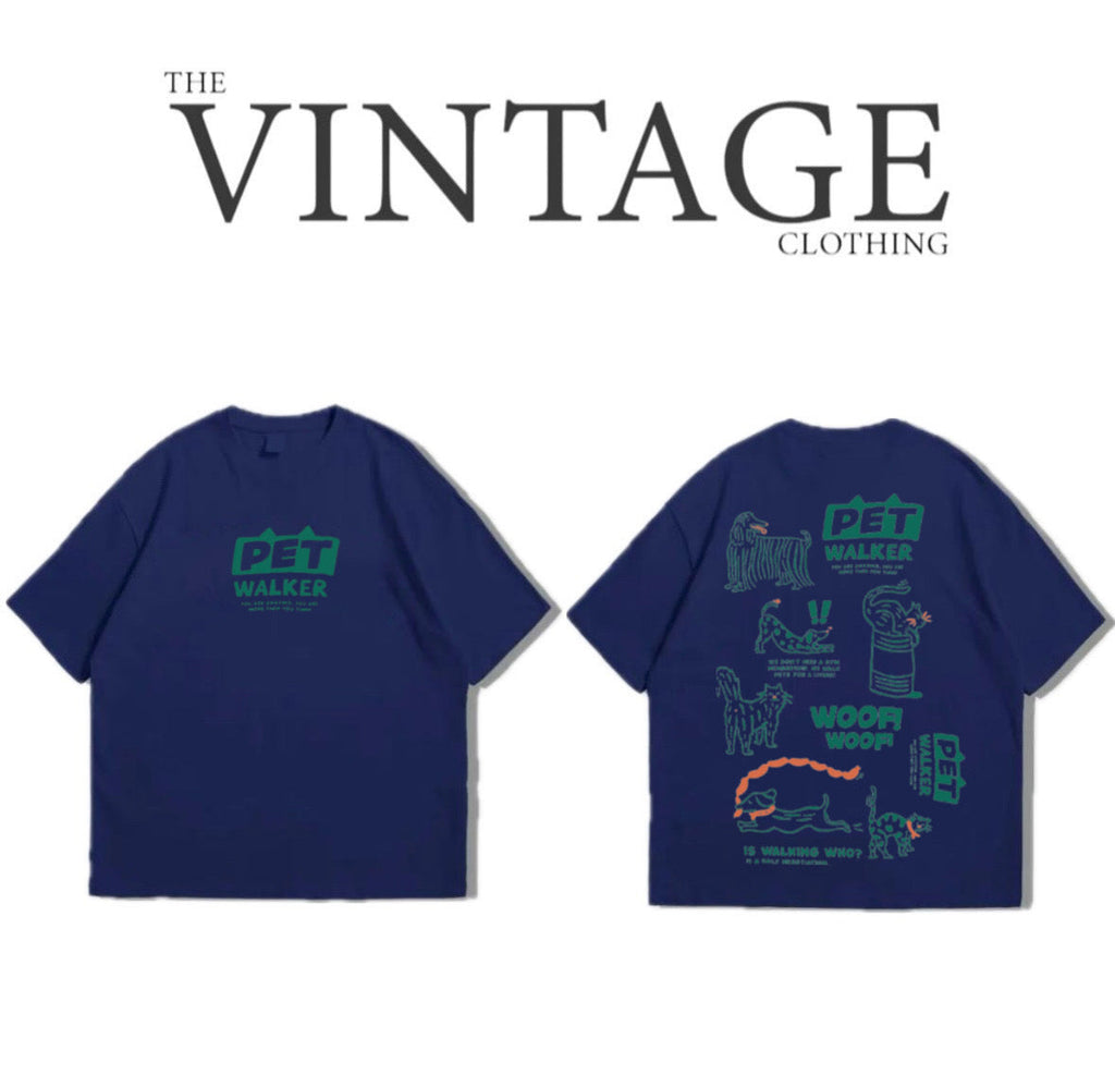Pet Walker Oversized Dropshoulder Tee - DTF Printed Tshirt for Men and Women