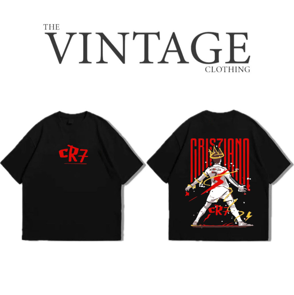 CR7 Oversized Dropshoulder Tee - DTF Printed Tshirt for Men and Women