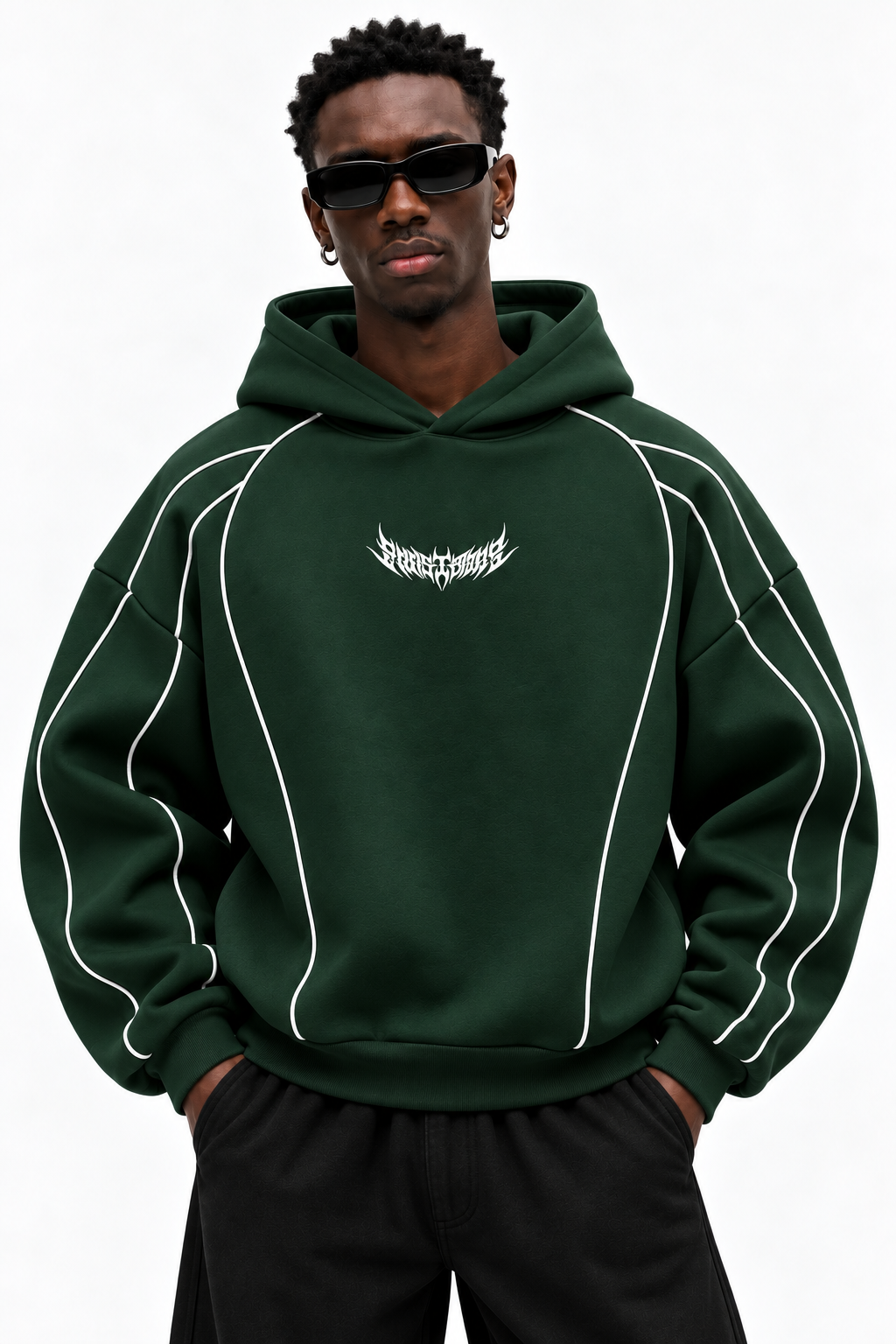 Pack of 2 Piped Oversized Drop Shoulder Hoodies