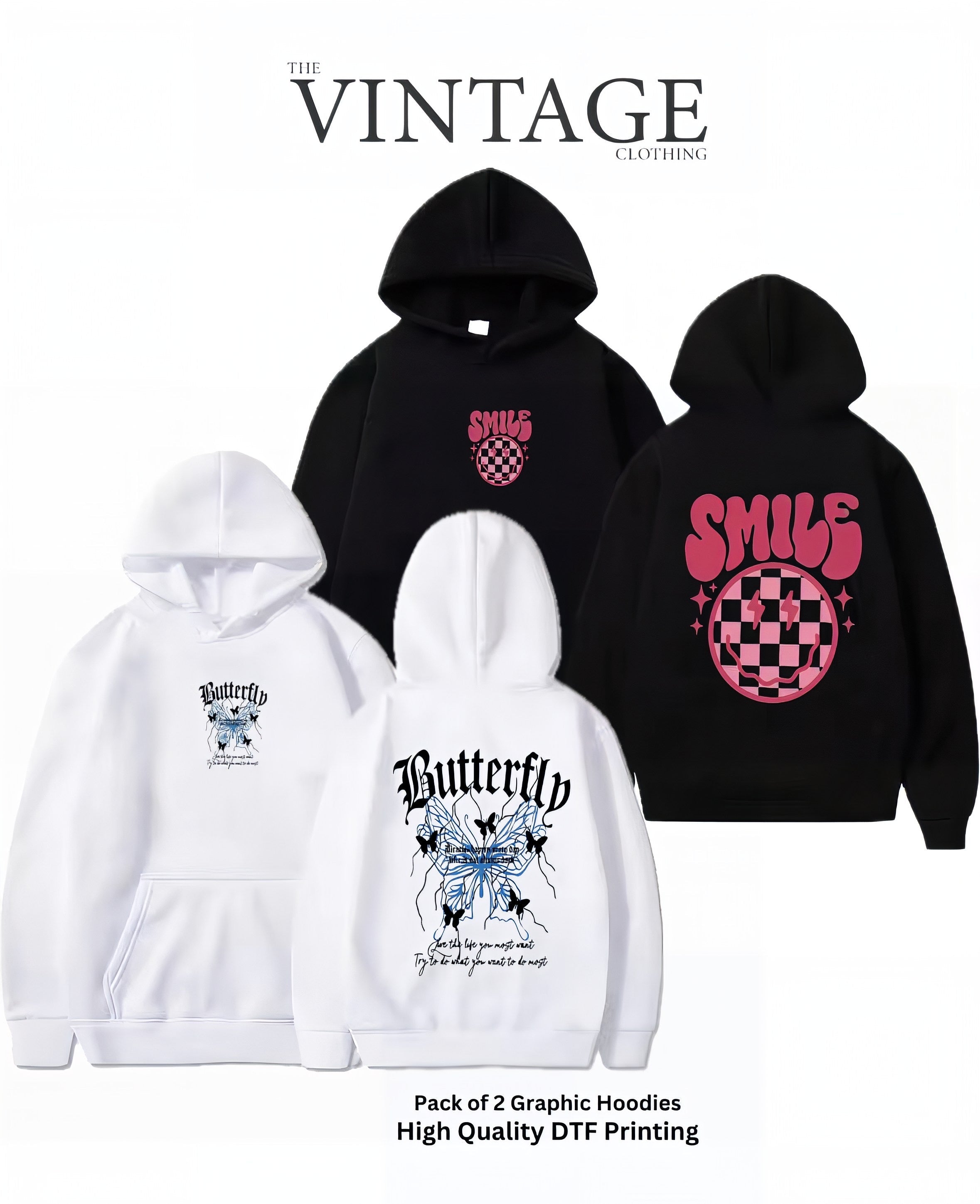 Pack of 2 Digital Printed Hoodies