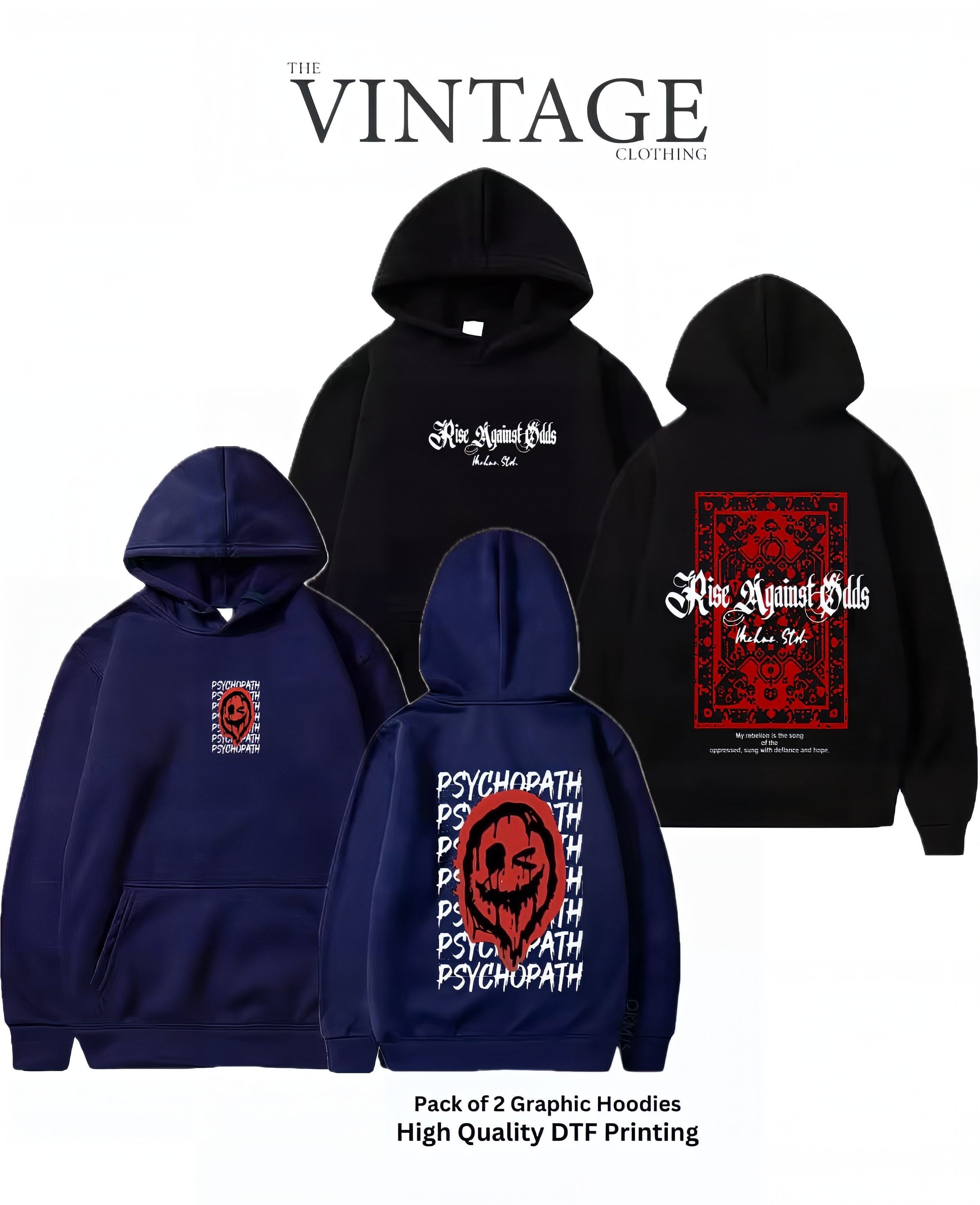 Pack of 2 Digital Printed Hoodies