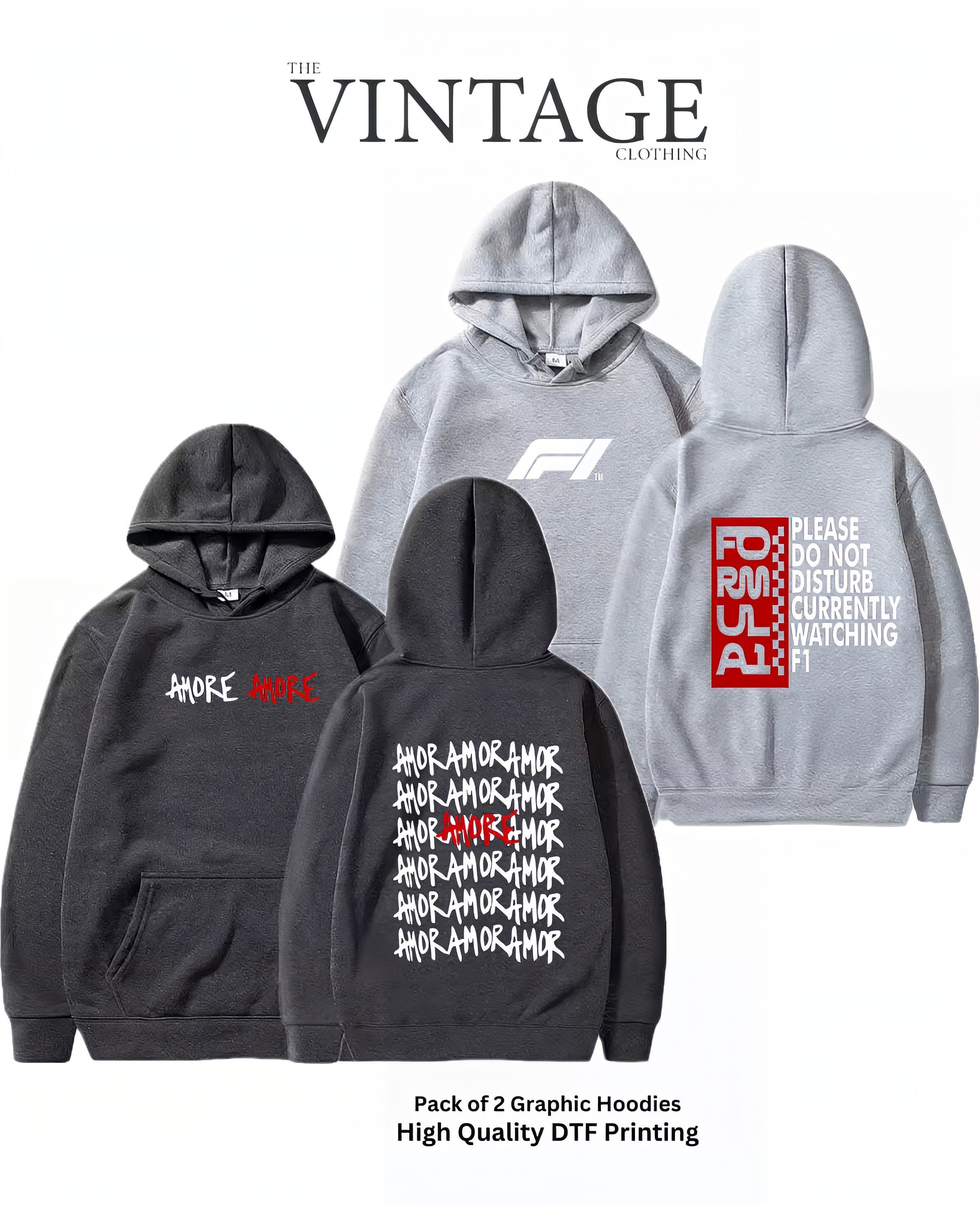 Pack of 2 Digital Printed Hoodies