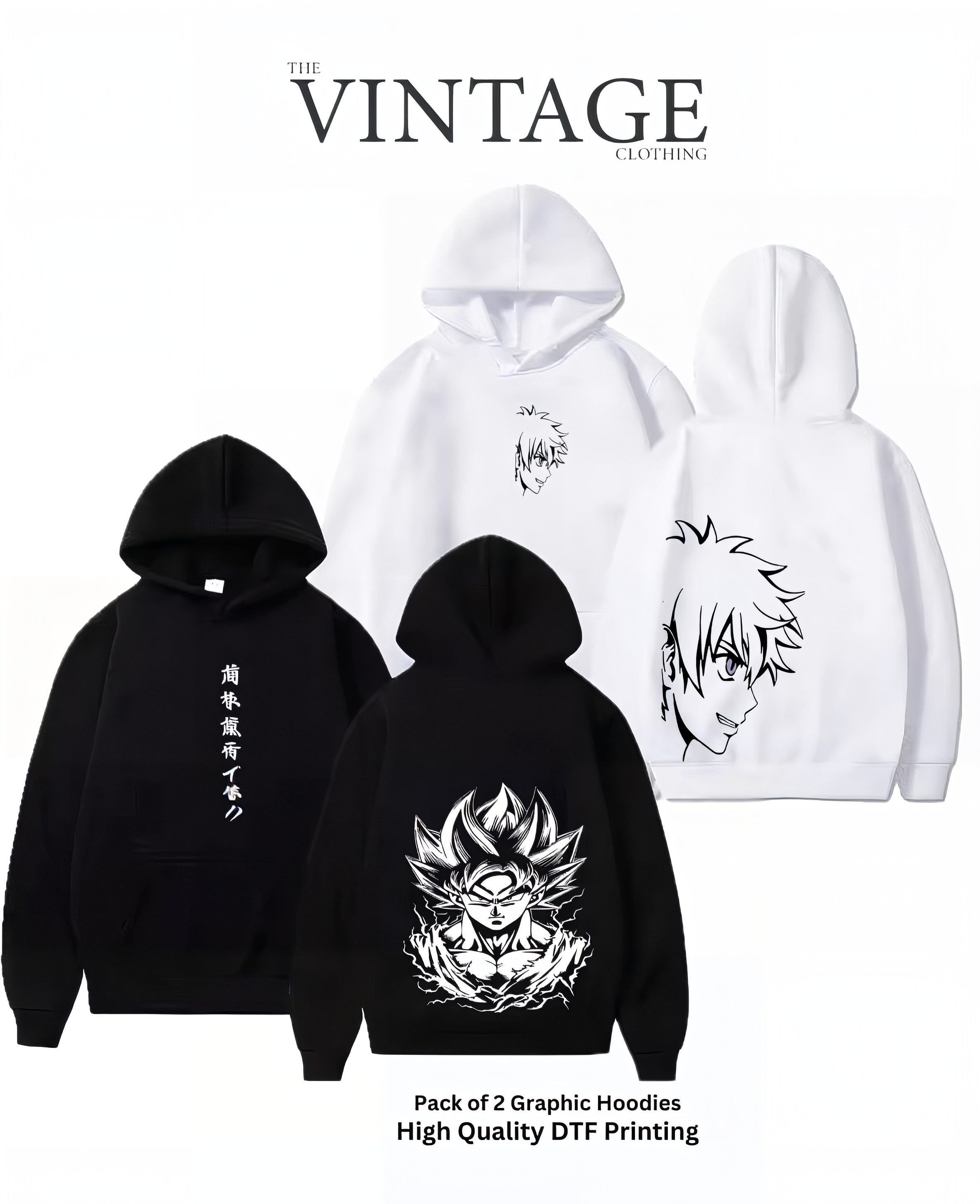Pack of 2 Digital Printed Hoodies