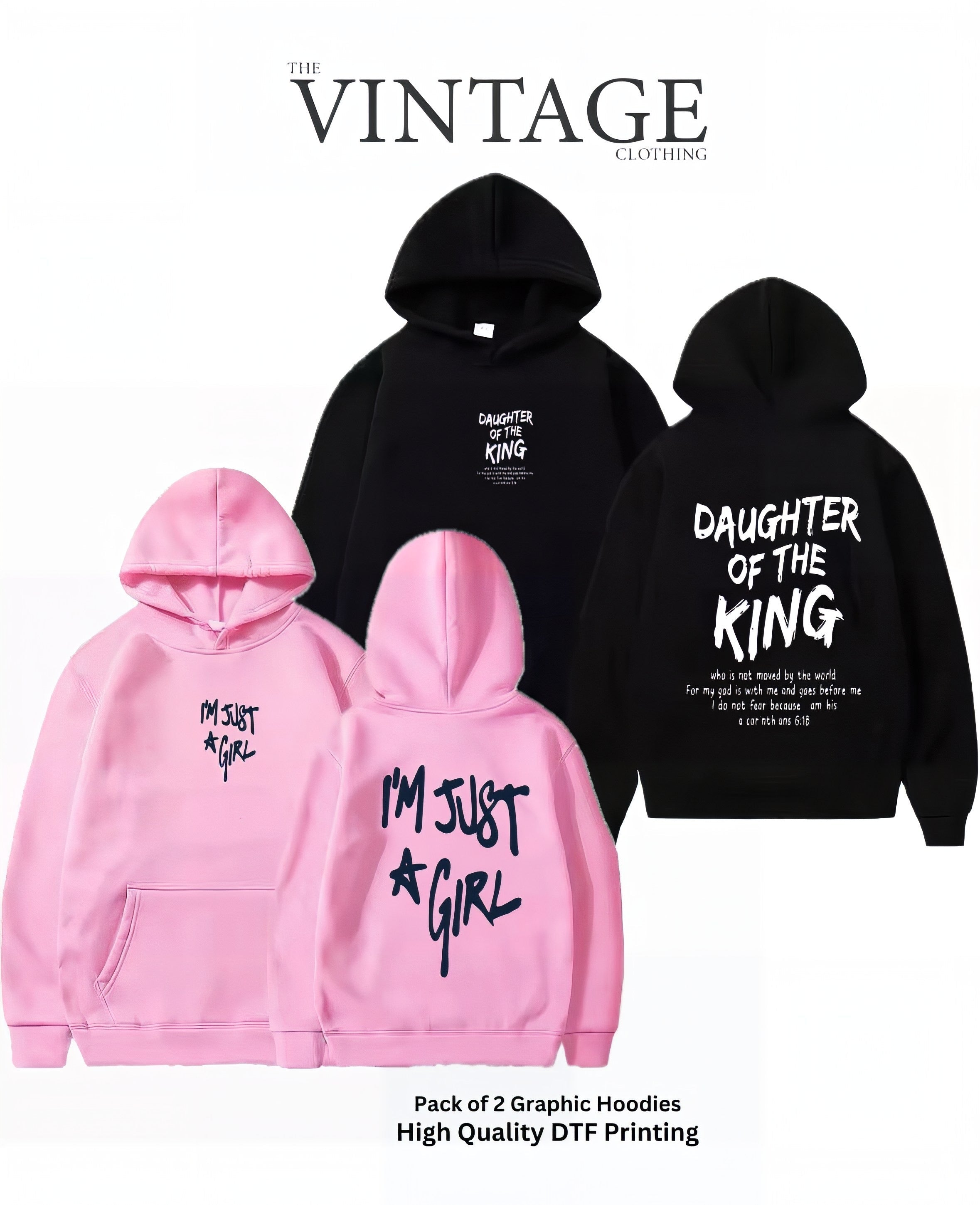 Pack of 2 Digital Printed Hoodies