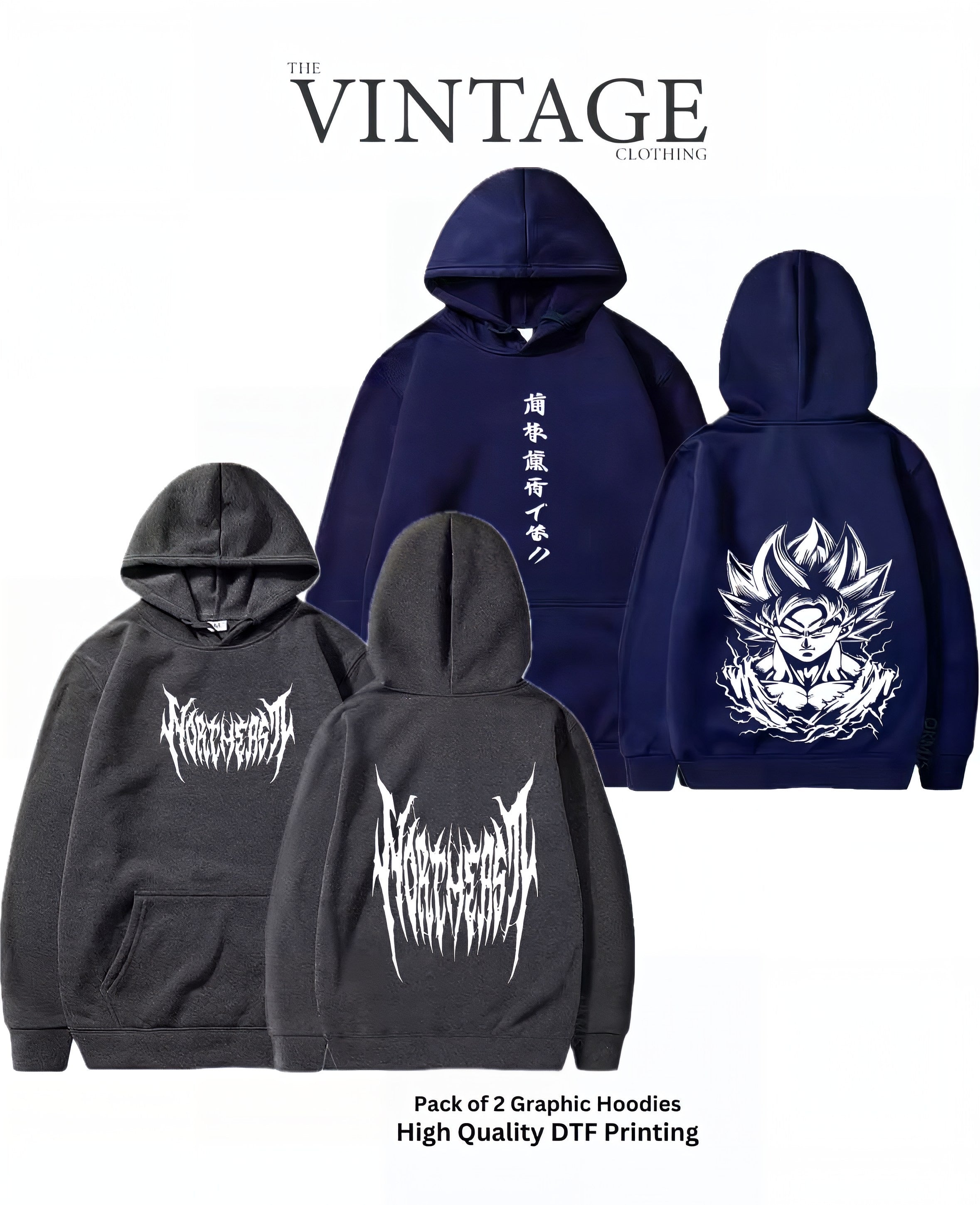 Pack of 2 Digital Printed Hoodies