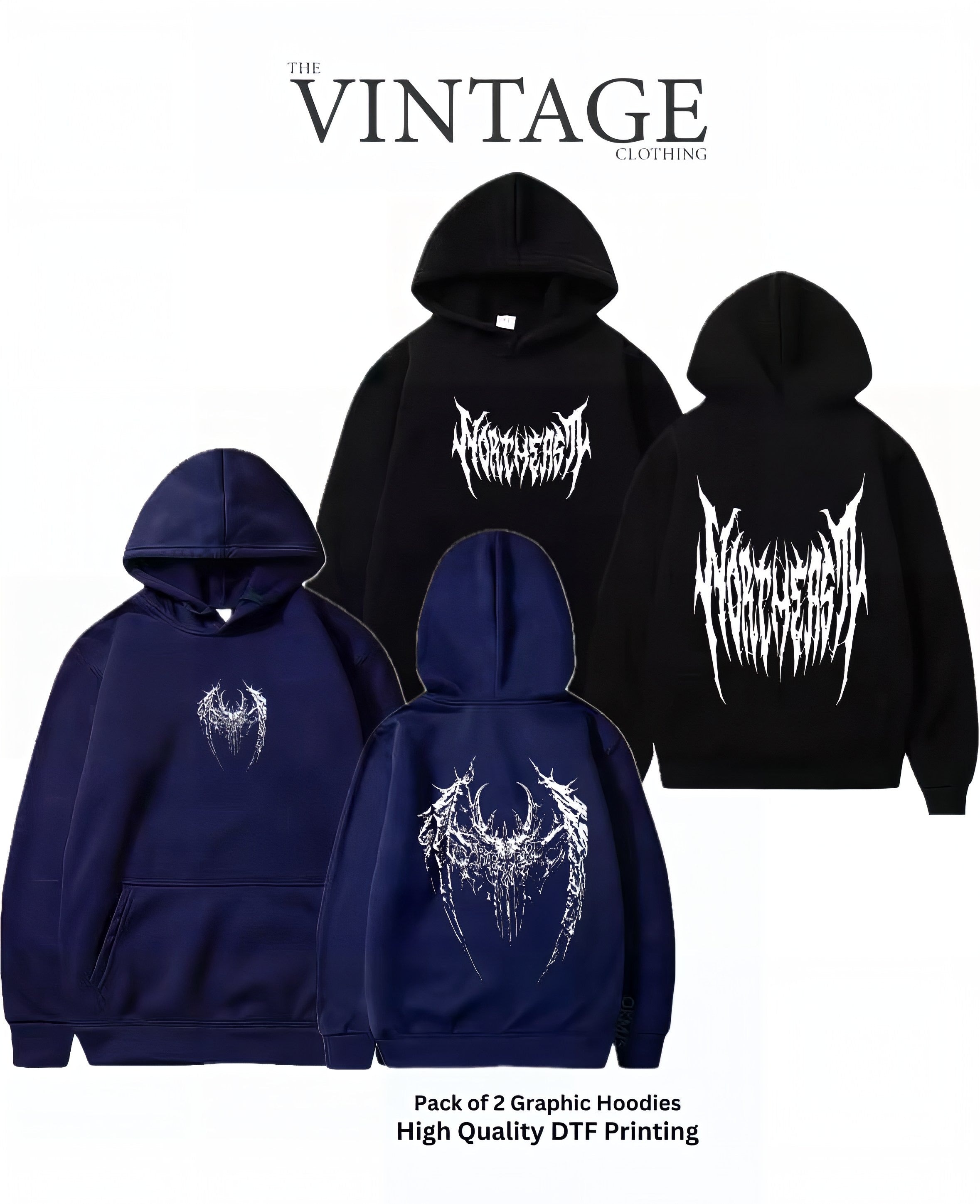 Pack of 2 Digital Printed Hoodies