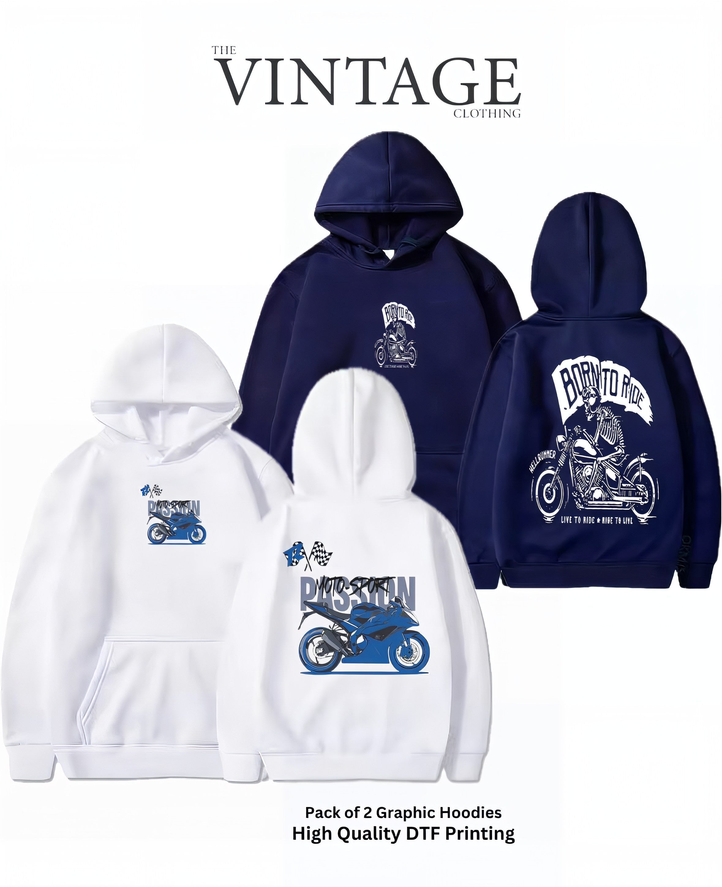 Pack of 2 Digital Printed Hoodies