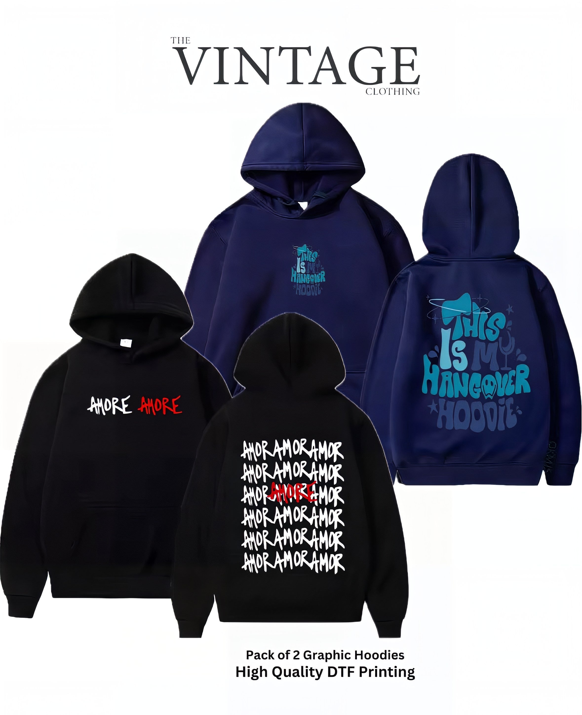 Pack of 2 Digital Printed Hoodies