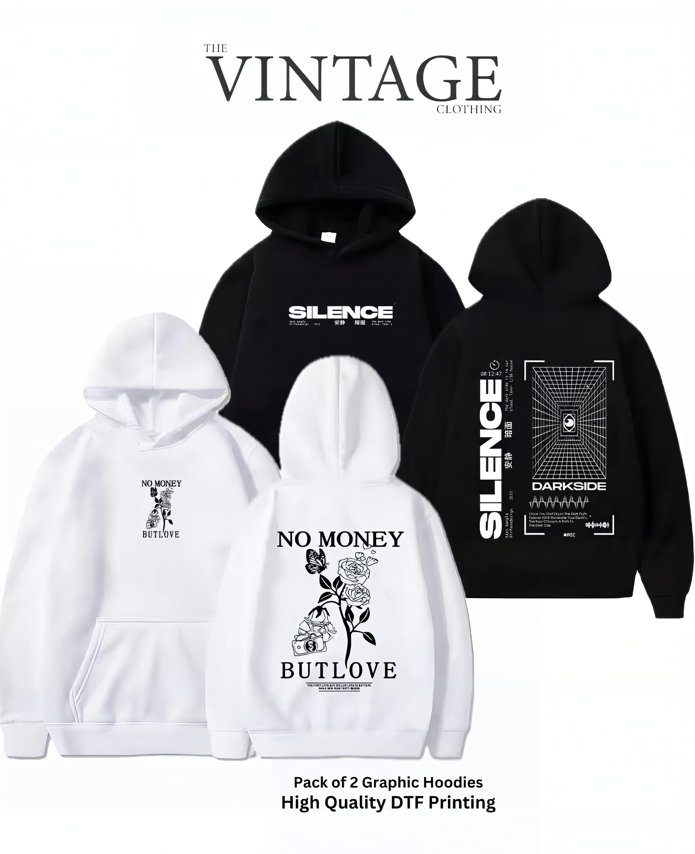 Pack of 2 Digital Printed Hoodies