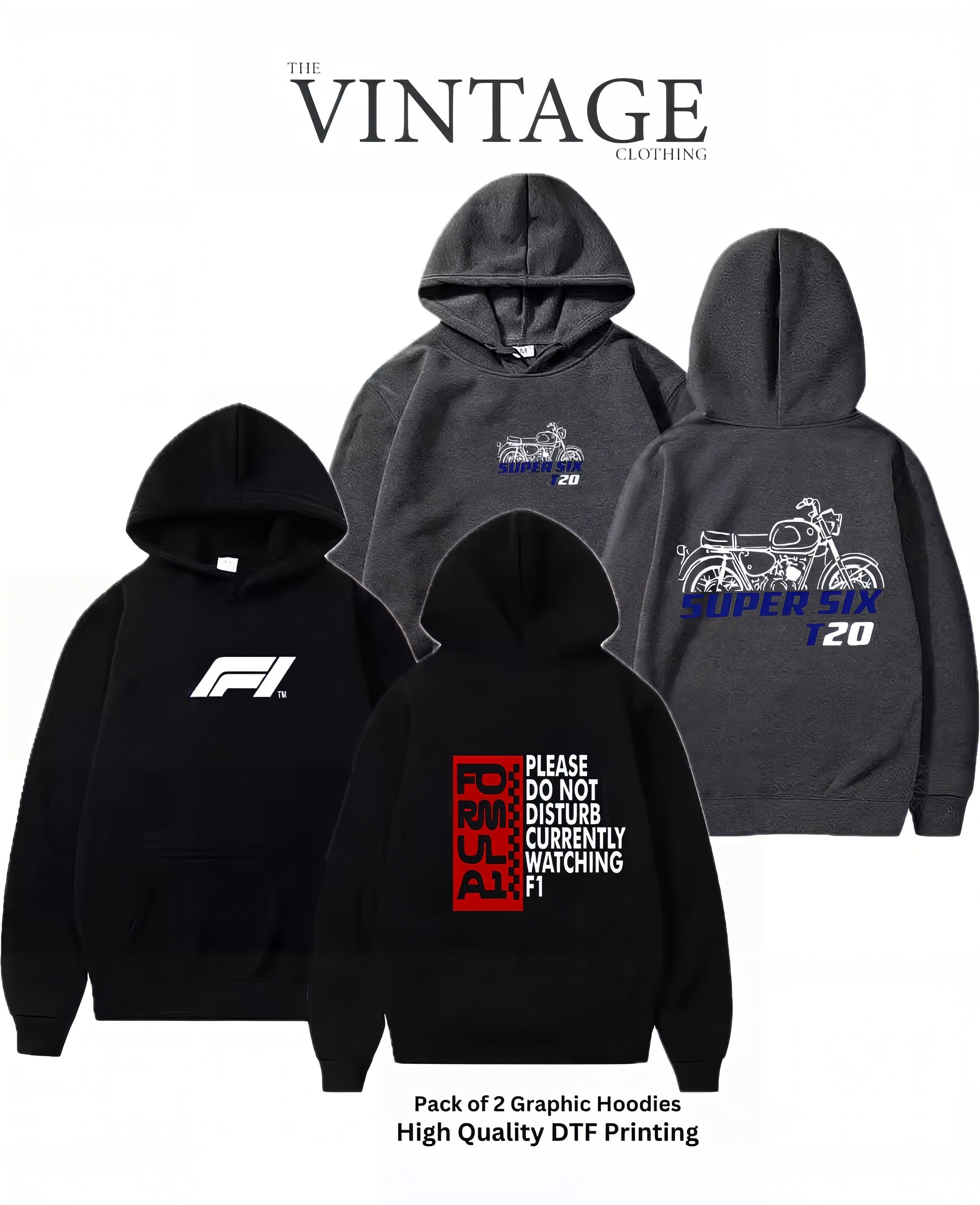 Pack of 2 Digital Printed Hoodies