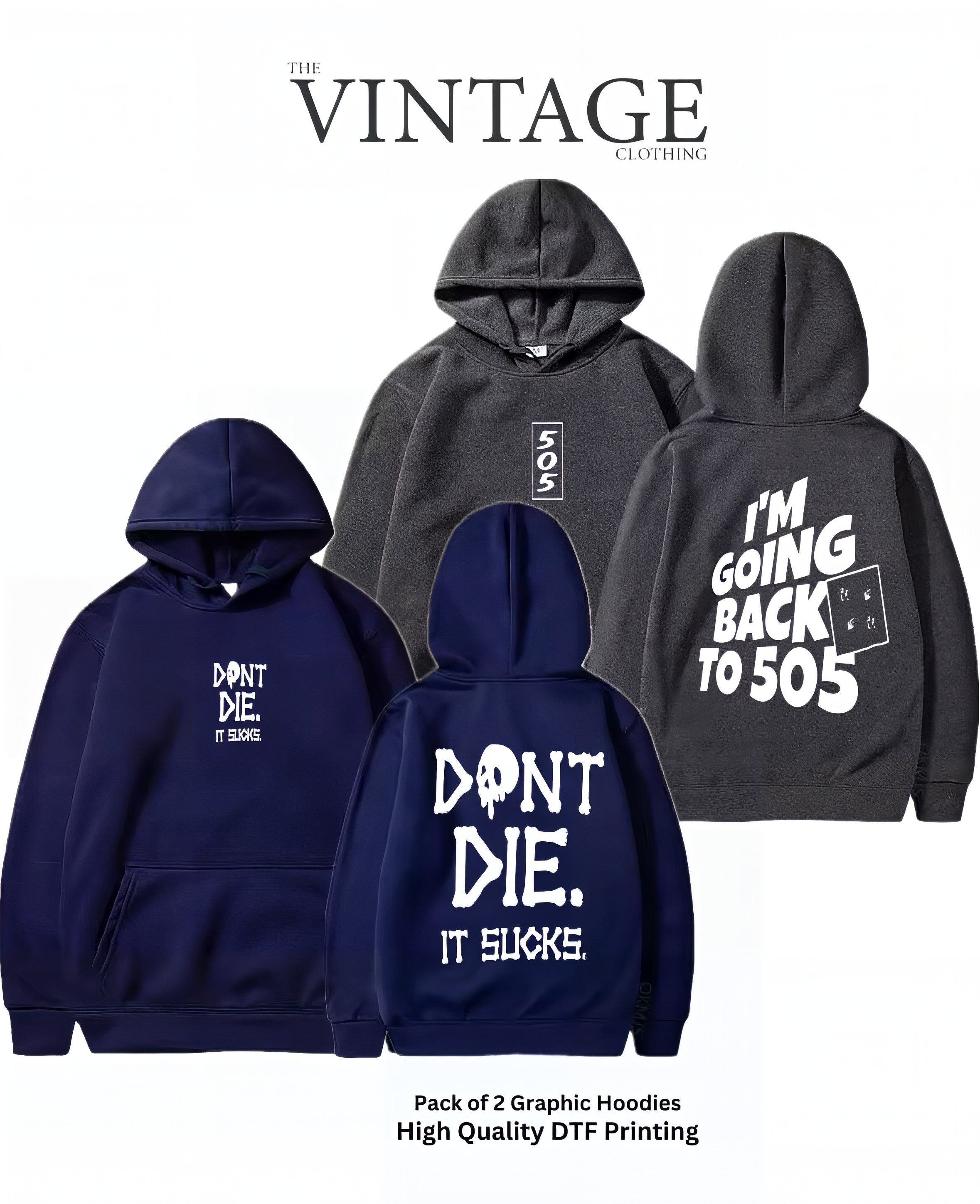 Pack of 2 Digital Printed Hoodies