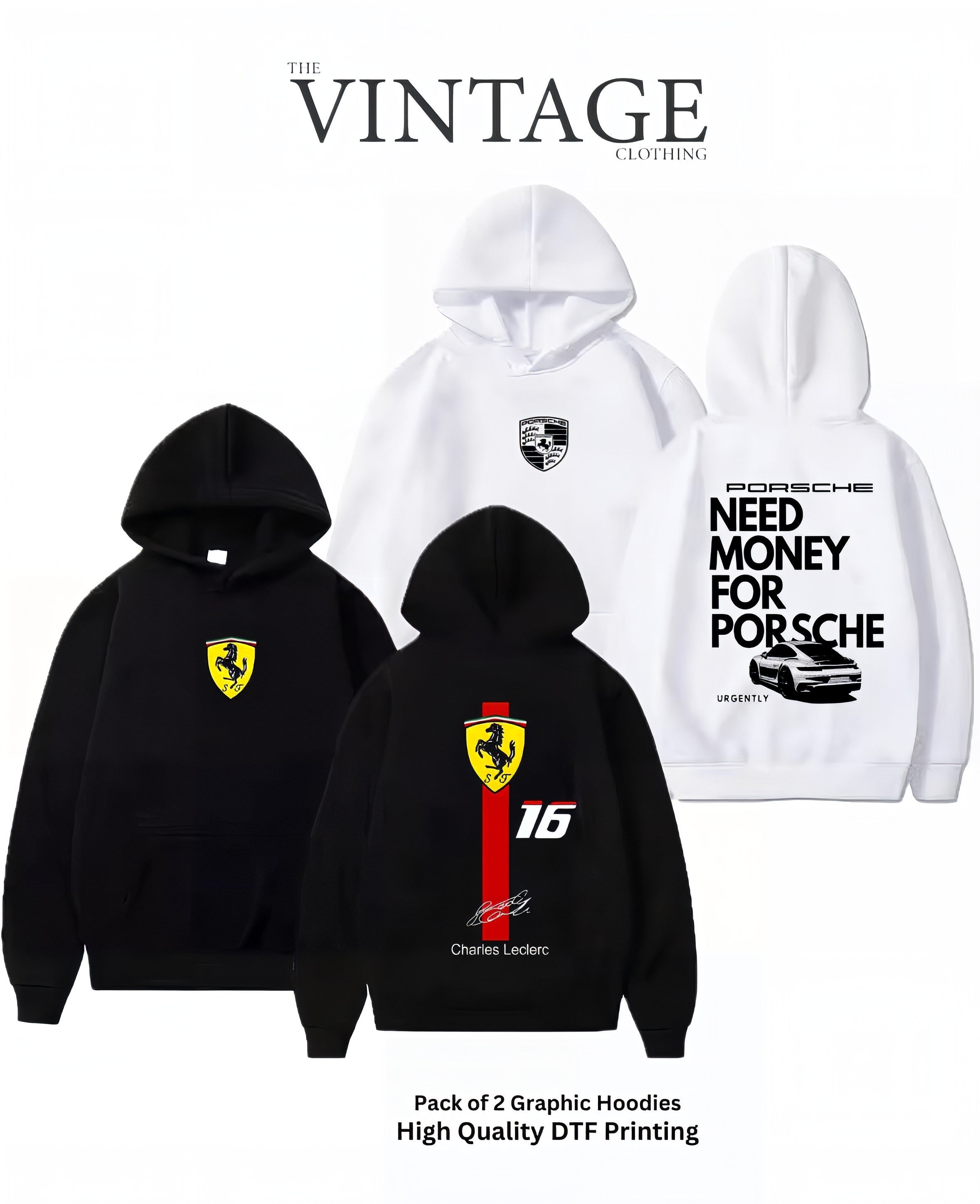 Pack of 2 Digital Printed Hoodies