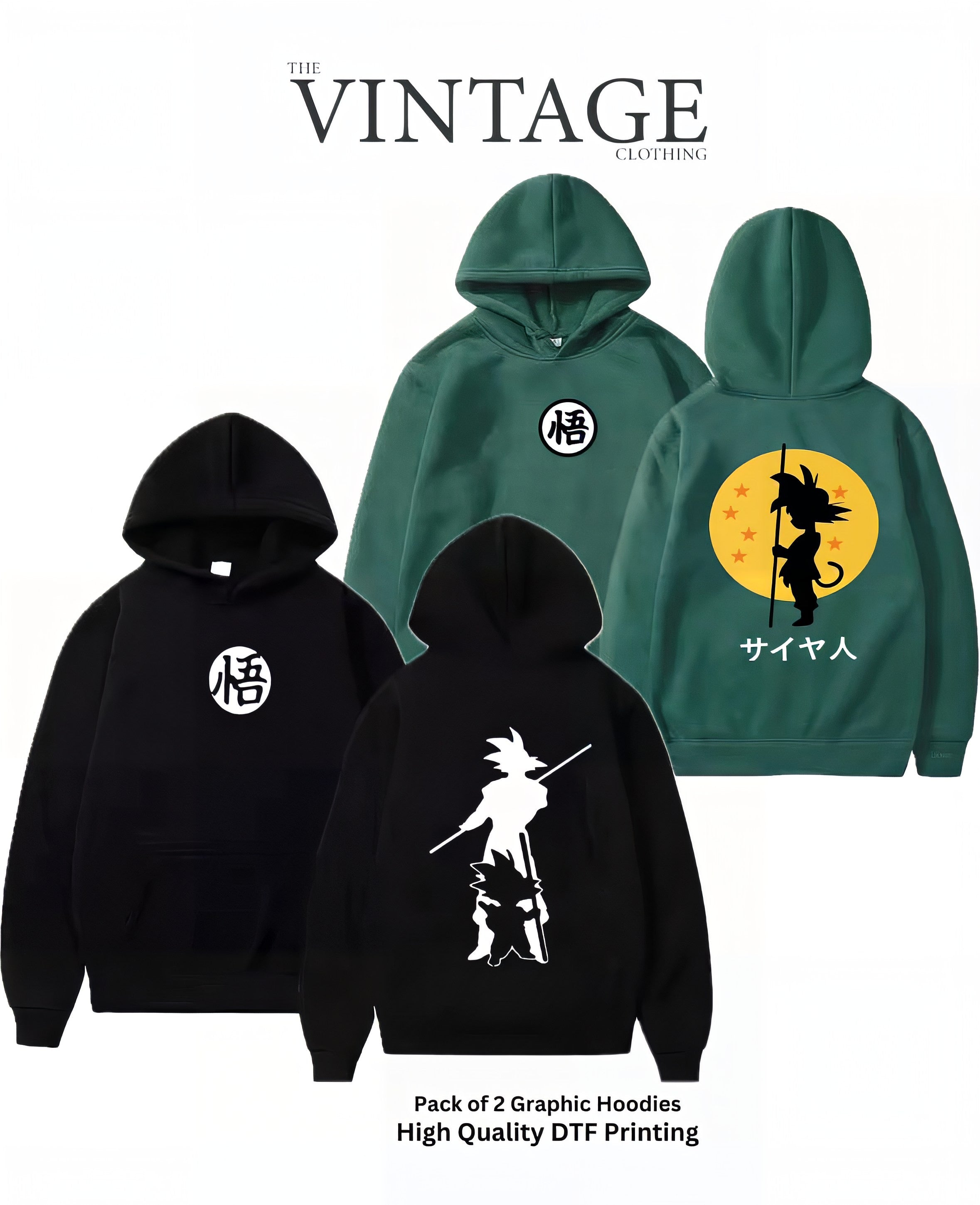 Pack of 2 Digital Printed Hoodies