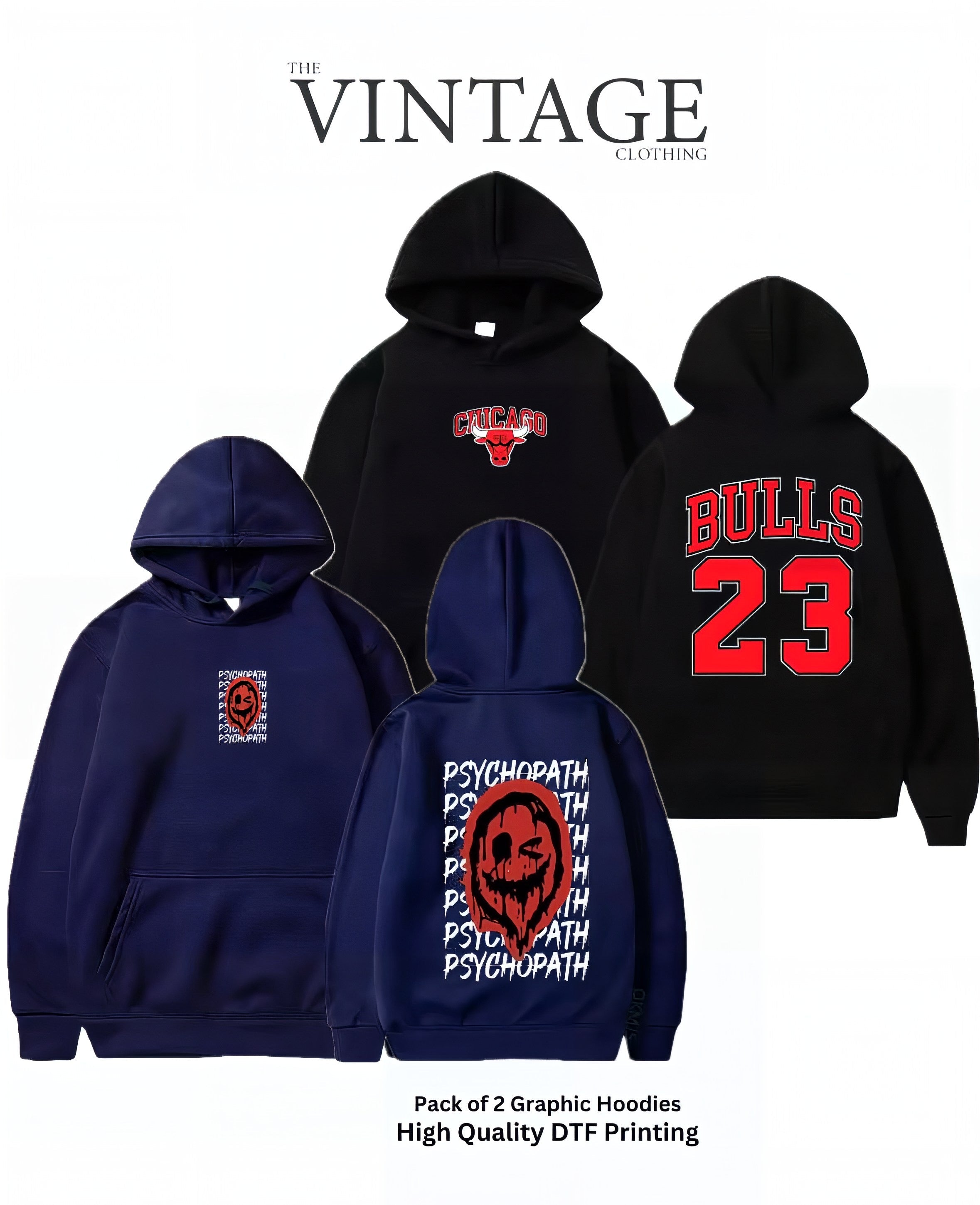 Pack of 2 Digital Printed Hoodies