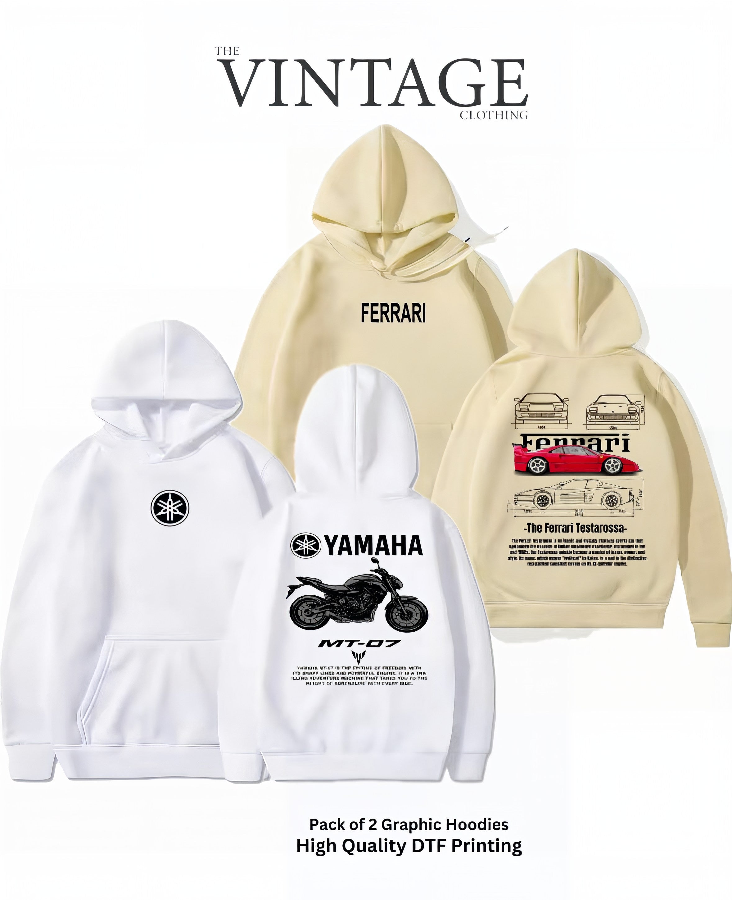 Pack of 2 Digital Printed Hoodies